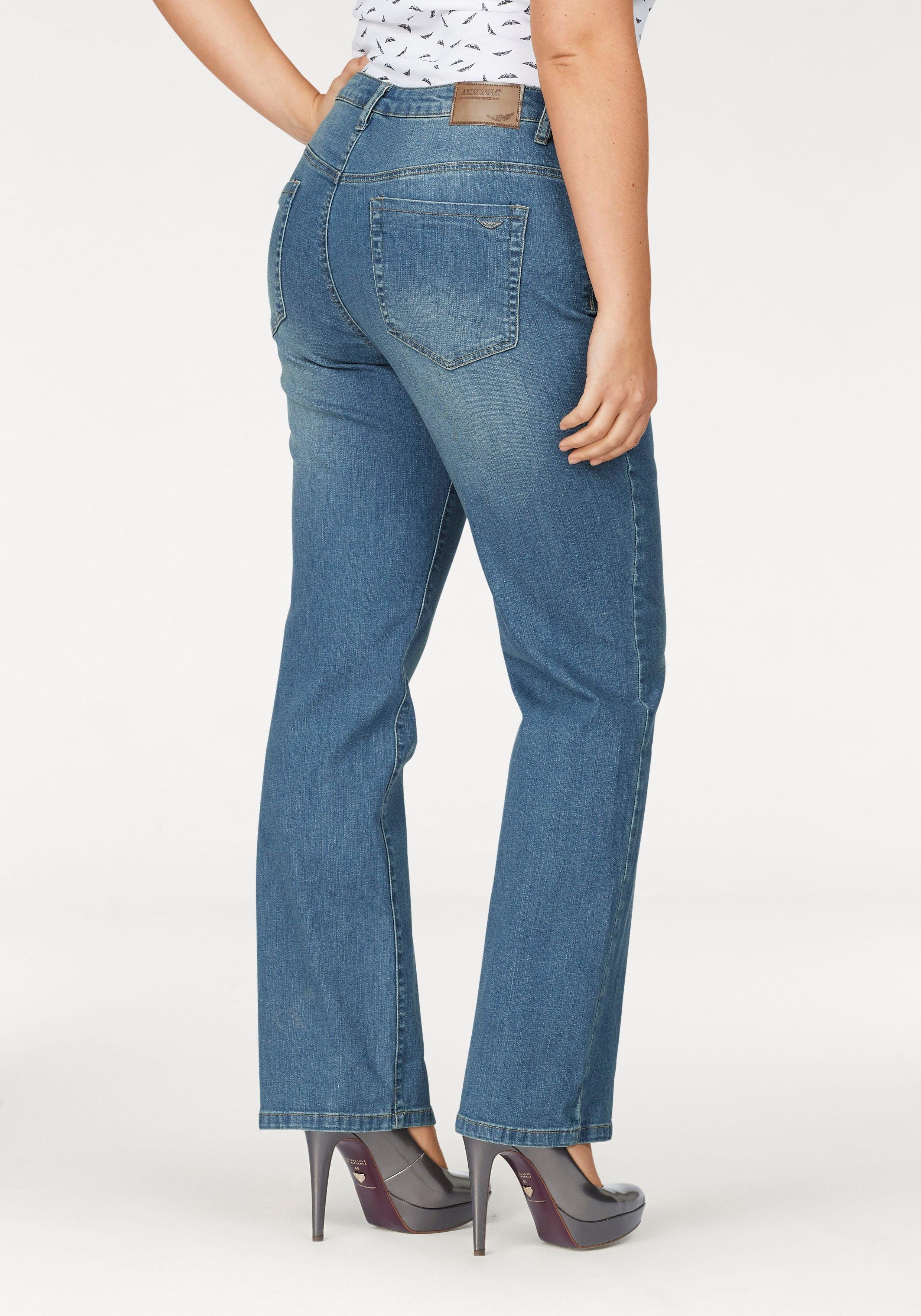 Arizona Gerade Jeans Curve-Collection hohe Leibhöhe, rinsed Waschung, cleaner Look