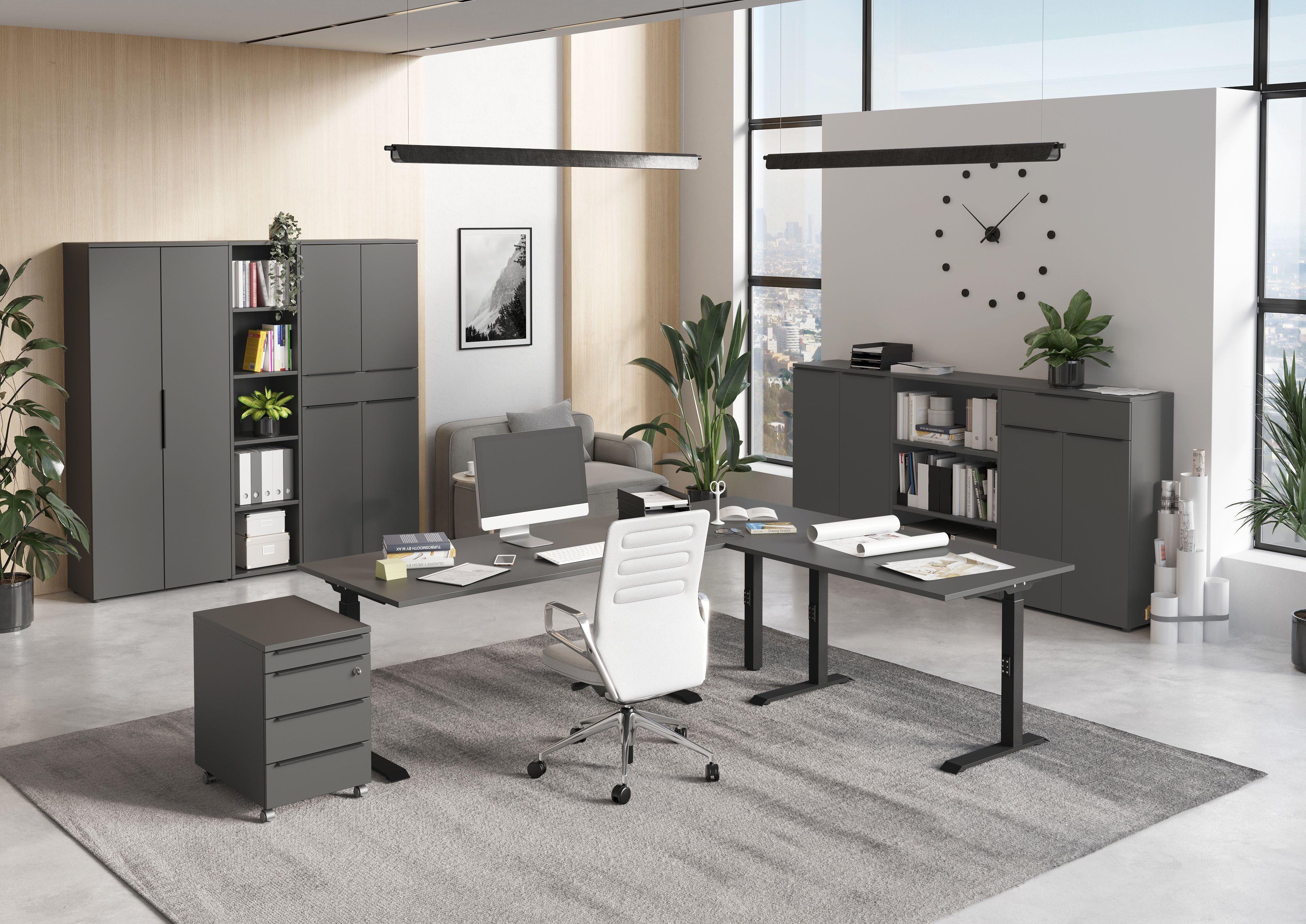 GERMANIA Tischelement Mailand, Mechanisch höheneinstellbare Eckverbindung