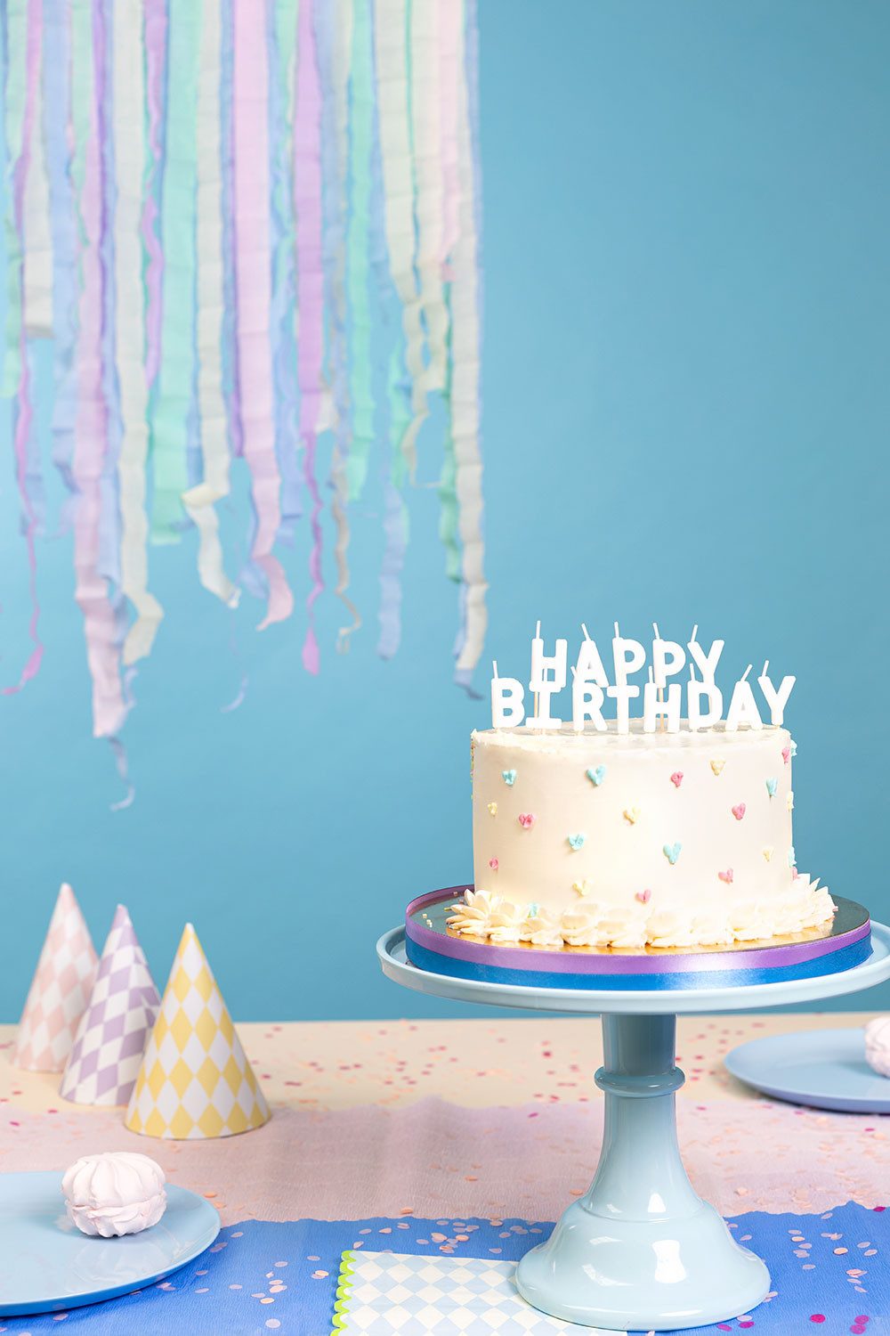 partydeco Geburtstagskerze, Geburtstagskerzen Happy Birthday 2,5cm Weiß