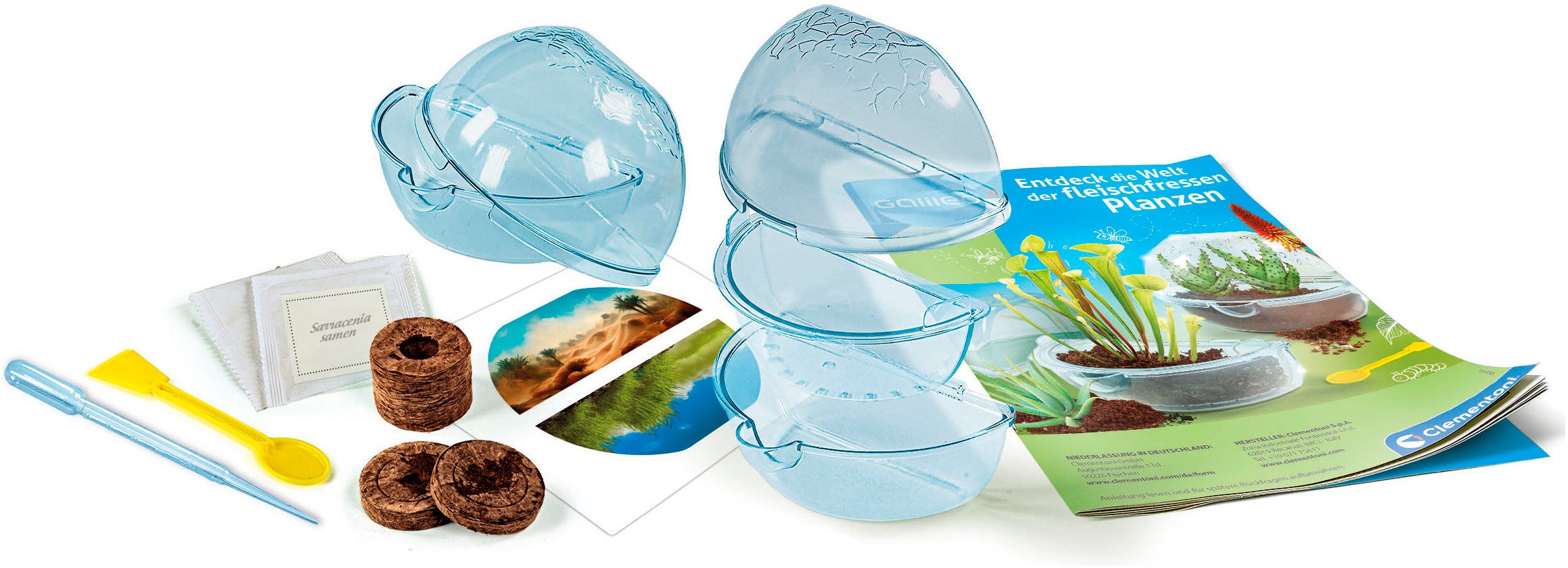 Clementoni® Experimentierkasten Galileo, Entdecke die Welt der fleischfressenden Pflanzen, Made in Europe