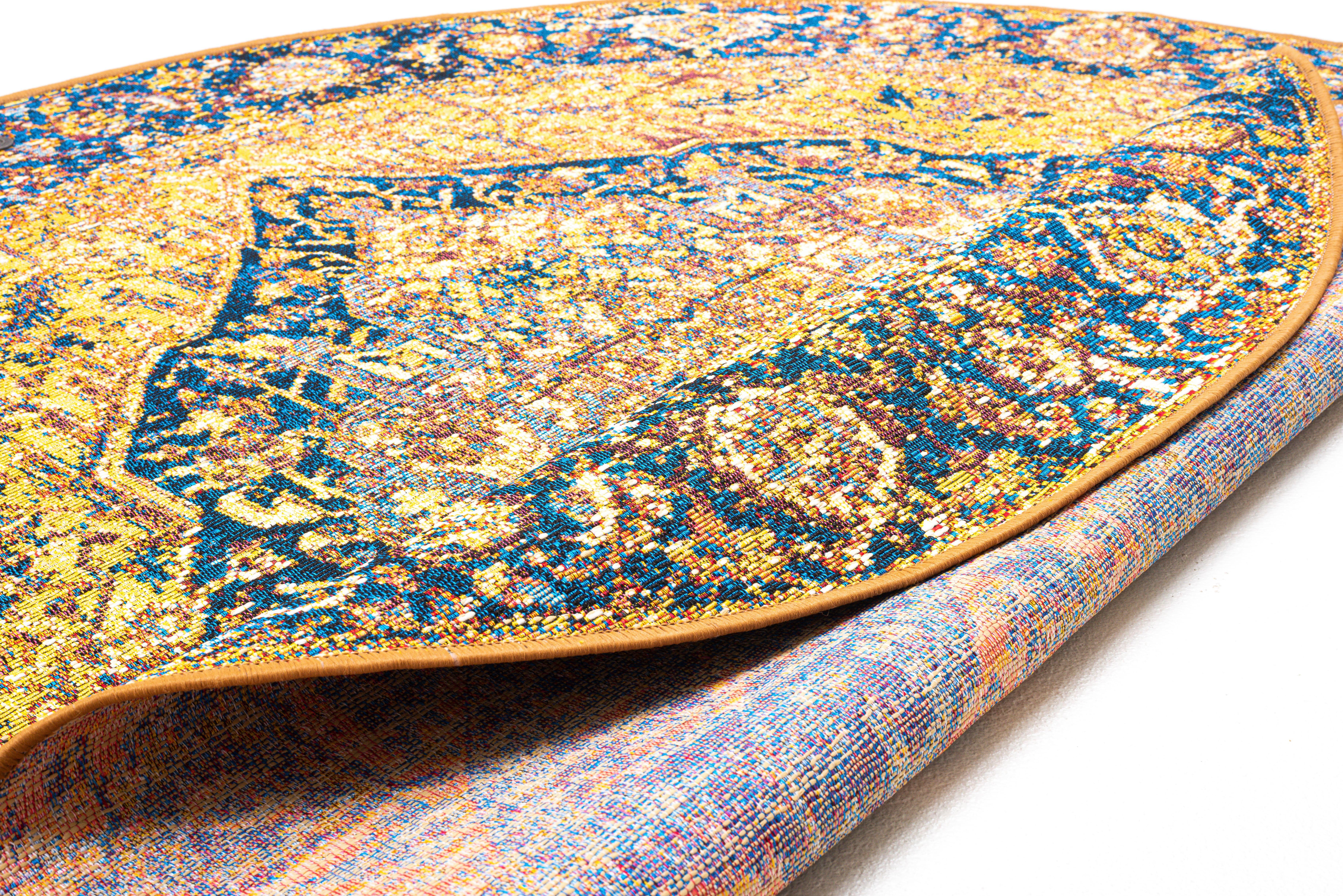 TOM TAILOR HOME Teppich Funky Outdoor Orient One, rund, Höhe: 5 mm, Flachgewebe, Orient-Optik, In- und Outdoor geeignet, Wohnzimmer
