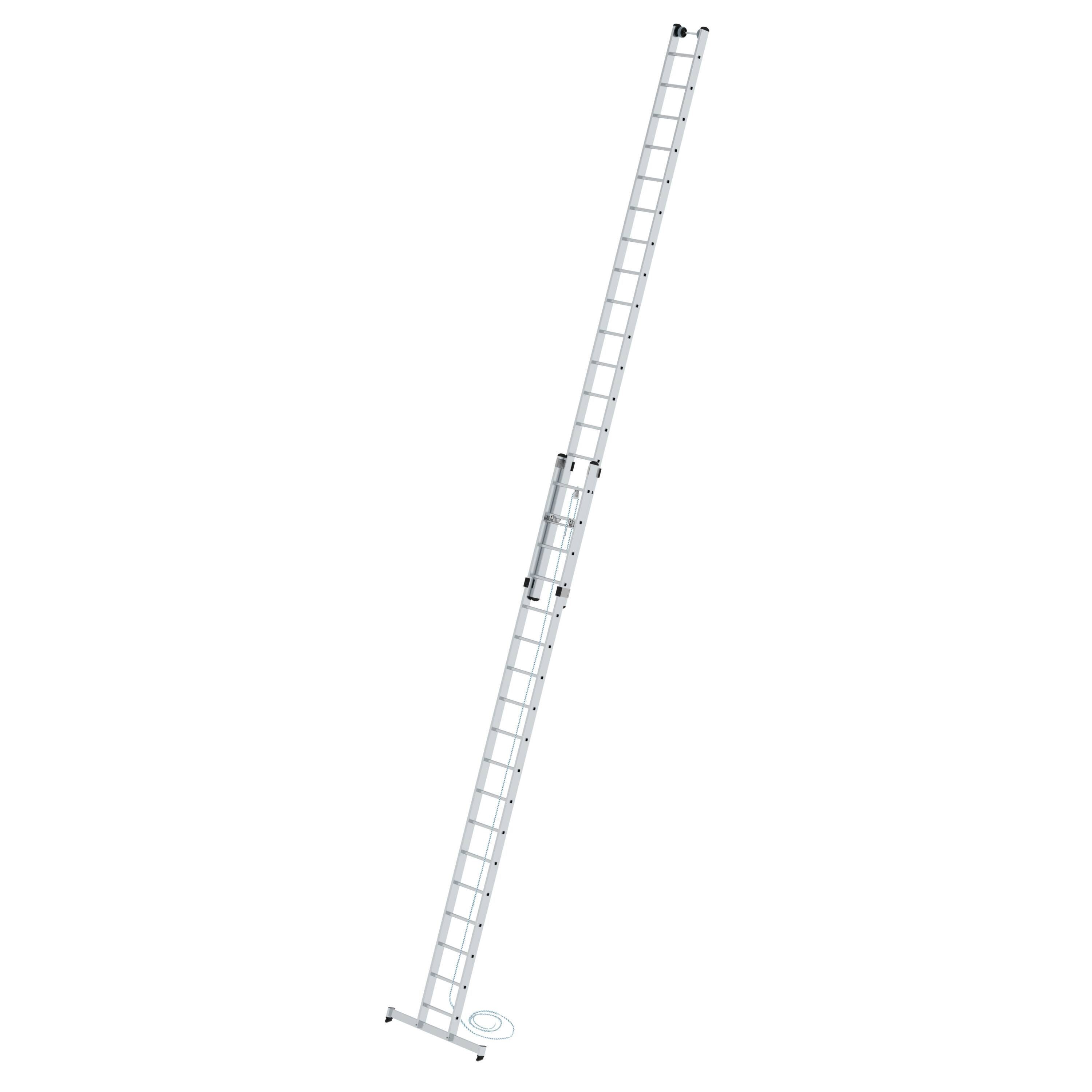 Sprossen-Seilzugleiter Sprossen 2x18 mit PROREGAL® nivello®-Traverse Schiebeleiter 2-teilig