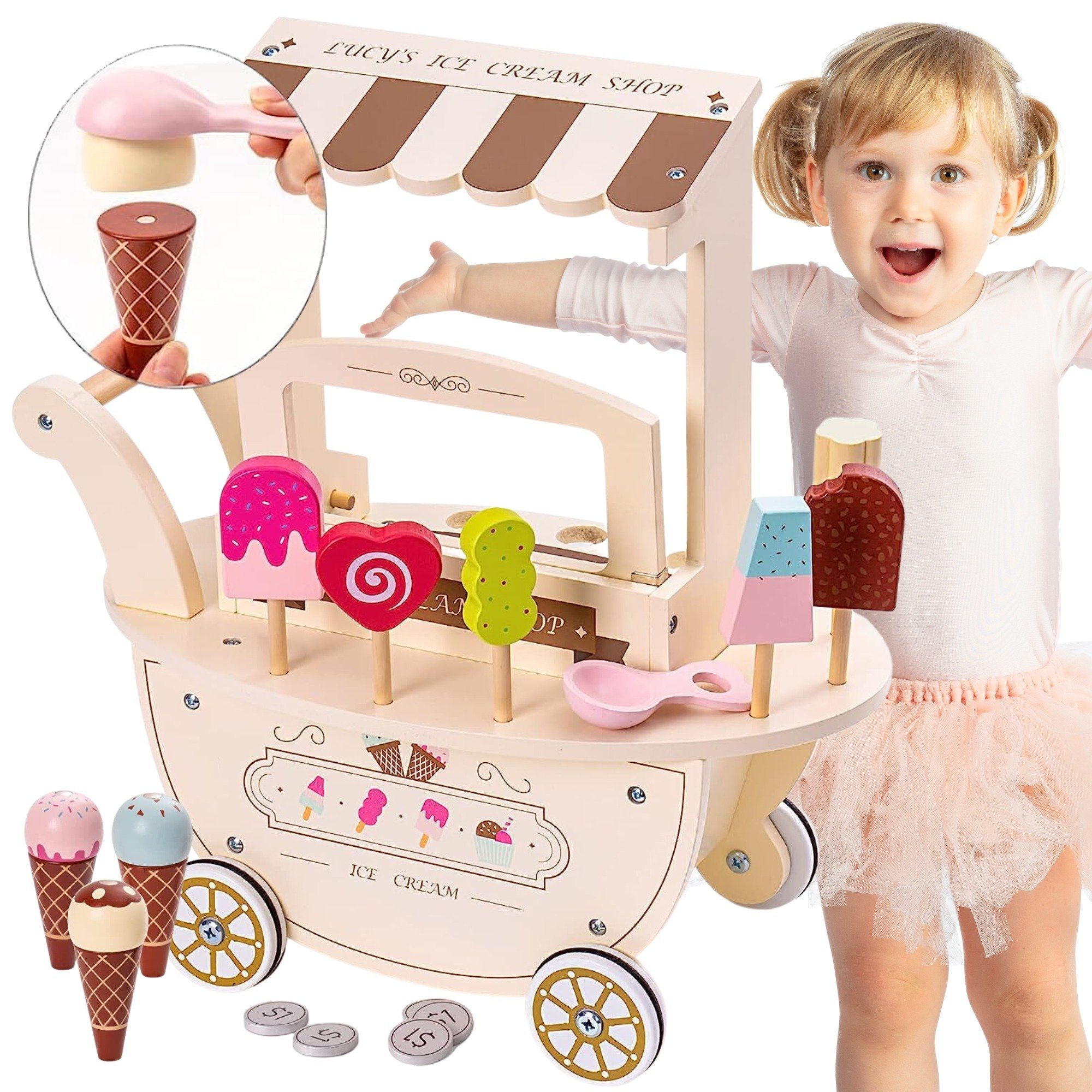 Mamabrum Spielküche Eisdiele Spielset aus Holz günstig online kaufen