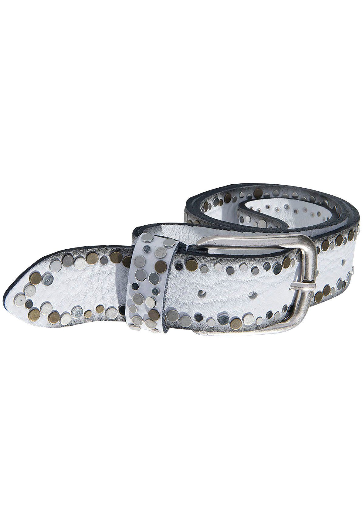 Silbergift Nietengürtel mit Multitcolour-Nieten. € 69,95