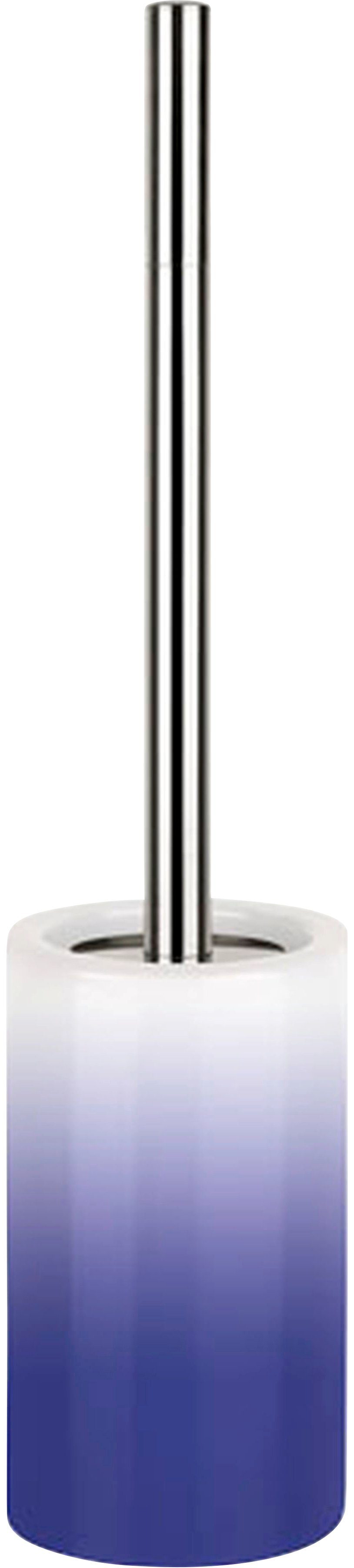 spirella WC-Garnitur TUBE Gradient, Toilettenbürste Hochwertig mit hygienischem Behälter navy | Toilettenbürstenhalter