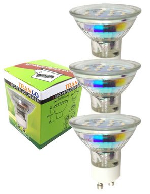 TRANGO LED Einbauleuchte, 3er Set IP65 LED Einbaustrahler 6729IP65-038GUSDAK Edelstahl Chrom inkl. 3x 5 Watt 3-Stufen dimmbar GU10 LED Leuchtmittel 3000K warmweiß Bad, Außen, warmweiß, Einbauspot, Deckenleuchte, Deckenspots