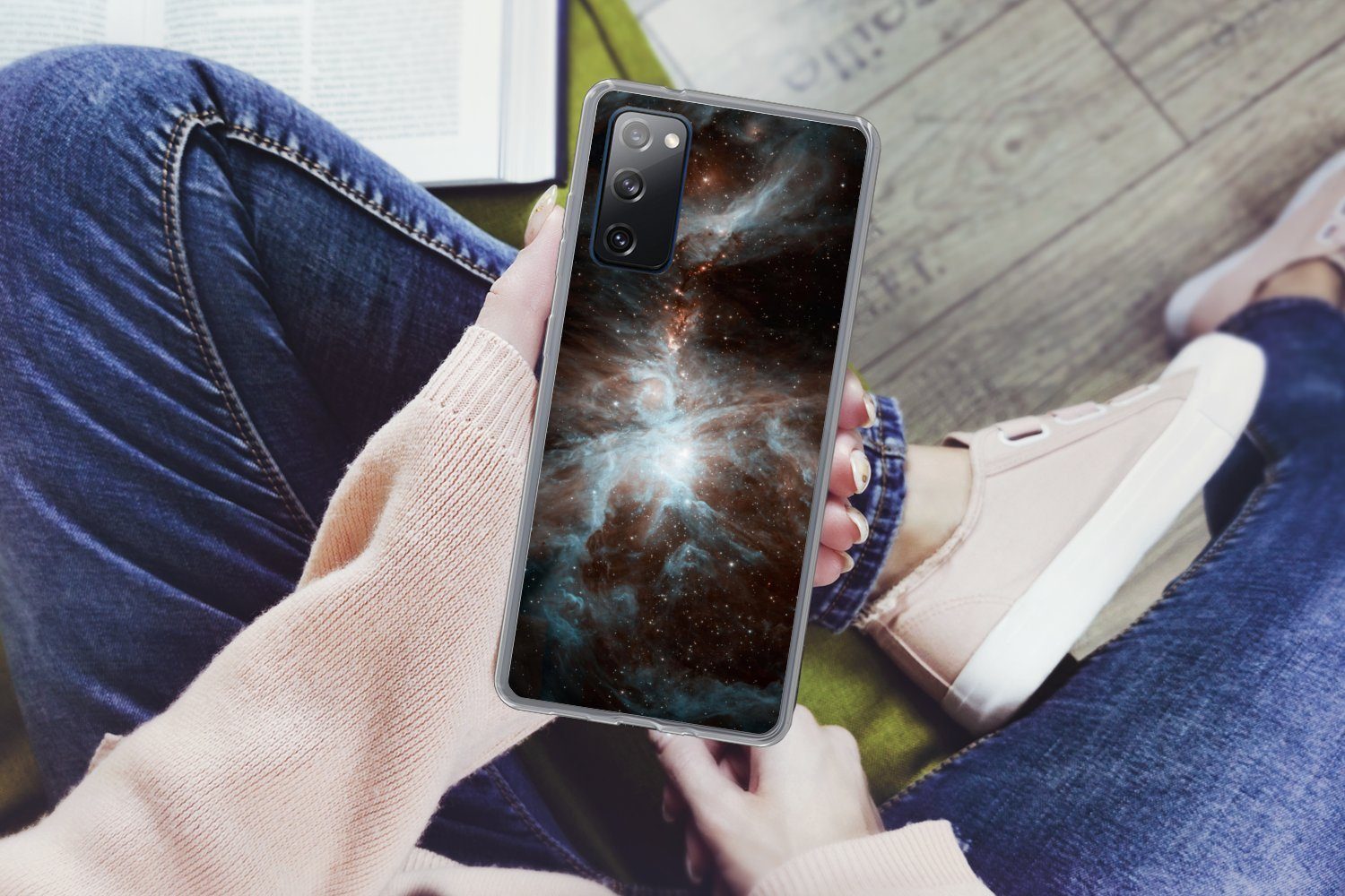 MuchoWow Handyhülle für Samsung Galaxy S20 FE Galaxie - Planet - Sterne, Phone Case, Silikon, Schutzhülle Dünn