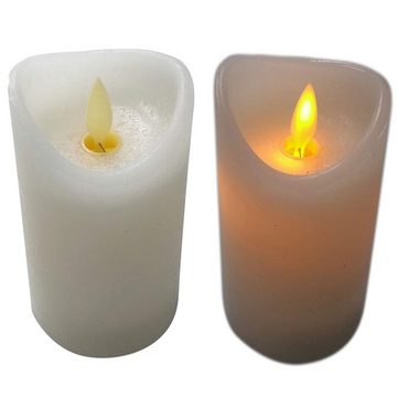 ToCi LED-Kerze 4x LED Kerze Timer bewegliche Flamme flammenlose Echtwachs Kerzen Weiß