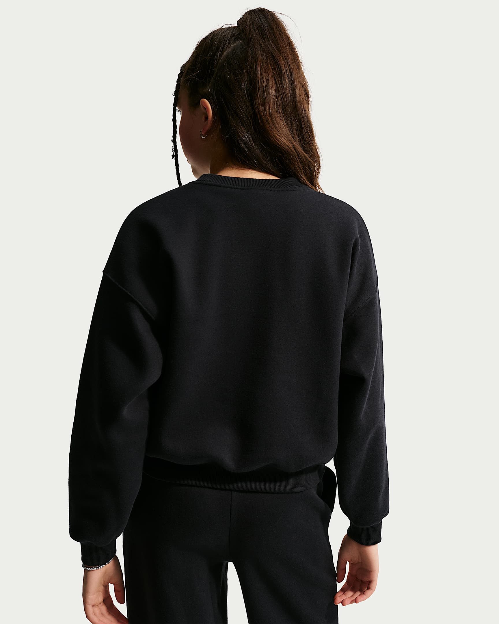 Nike Sportswear Sweatshirt G NSW STUDIO FLC BXY OS LBR Langarm-Design, mit Rundhalsausschnitt, aus Baumwolle und Polyester