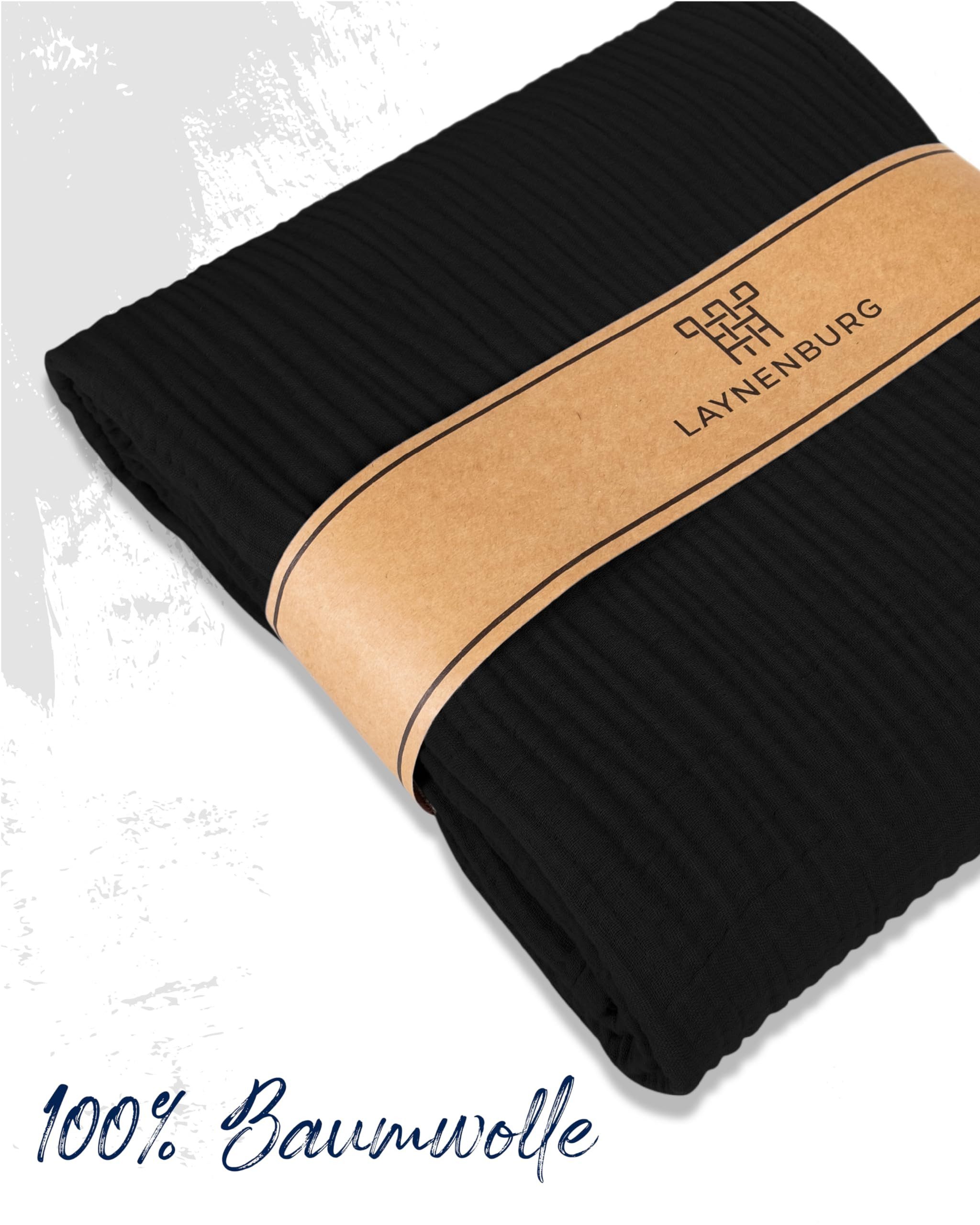 Laynenburg Tagesdecke Musselin aus 100% Baumwolle – Baumwolldecke, Kuscheldecke, Wohndecke als Sommerdecke, Bett-Überwurf, Couch-Überwurf, Sofa-Decke – Bild 2 von 5