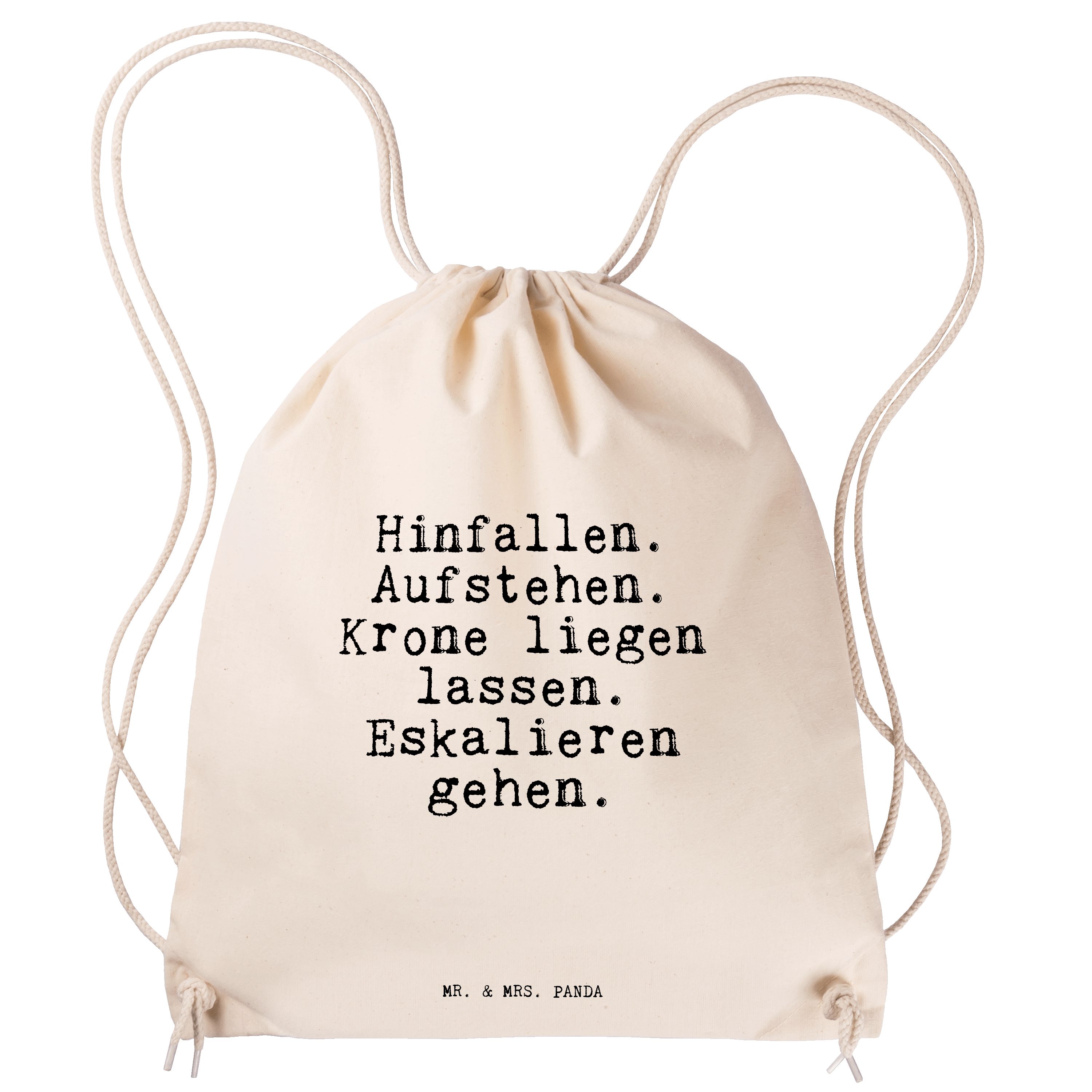 Prinz - - Sporttasche Mrs. Krone Aufstehen. & liegen... Mr. Hinfallen. Panda Transparent Geschenk, (1-tlg)