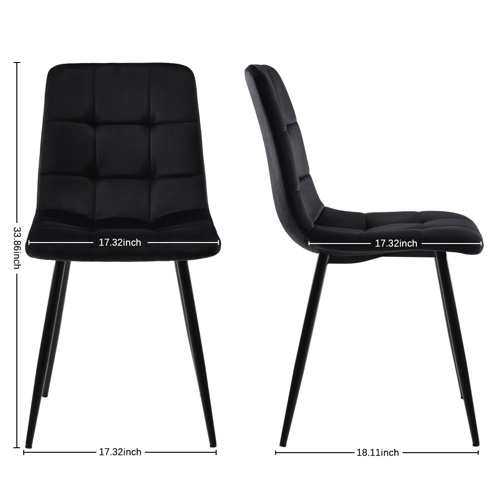 FUROKOY Esszimmerstuhl 4er Set Esszimmerstuhl Küchenstuhl Polsterstuhl (4 St), Design Stuhl mit Rückenlehne,mit Sitzfläche Samt,Gestell aus Metall