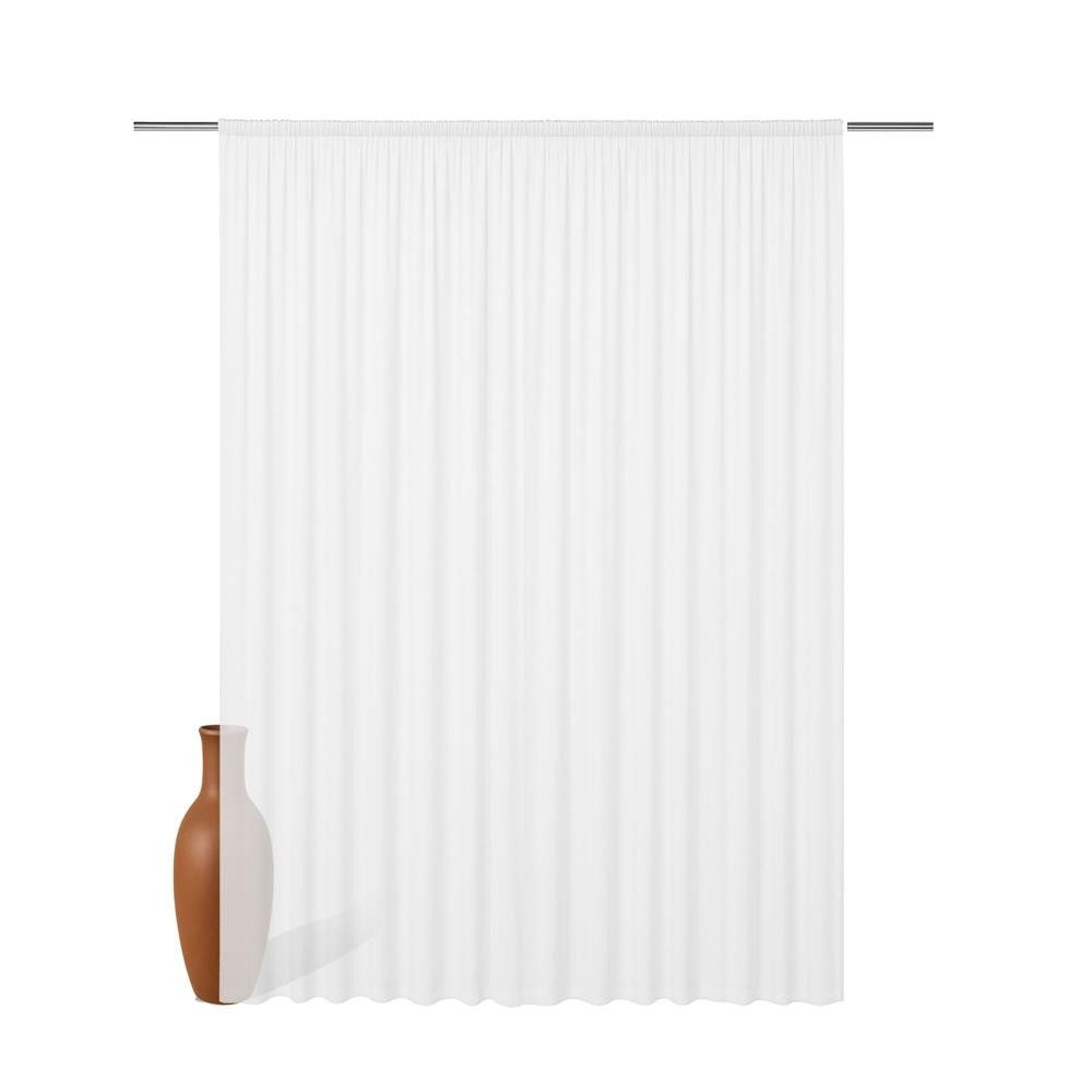 Foxx Vorhang mit Kräuselband für Schienen, transparente Moderne XXL Gardinen, Schiebegardinen Langstore Voile mit eingenähtem Bleiband