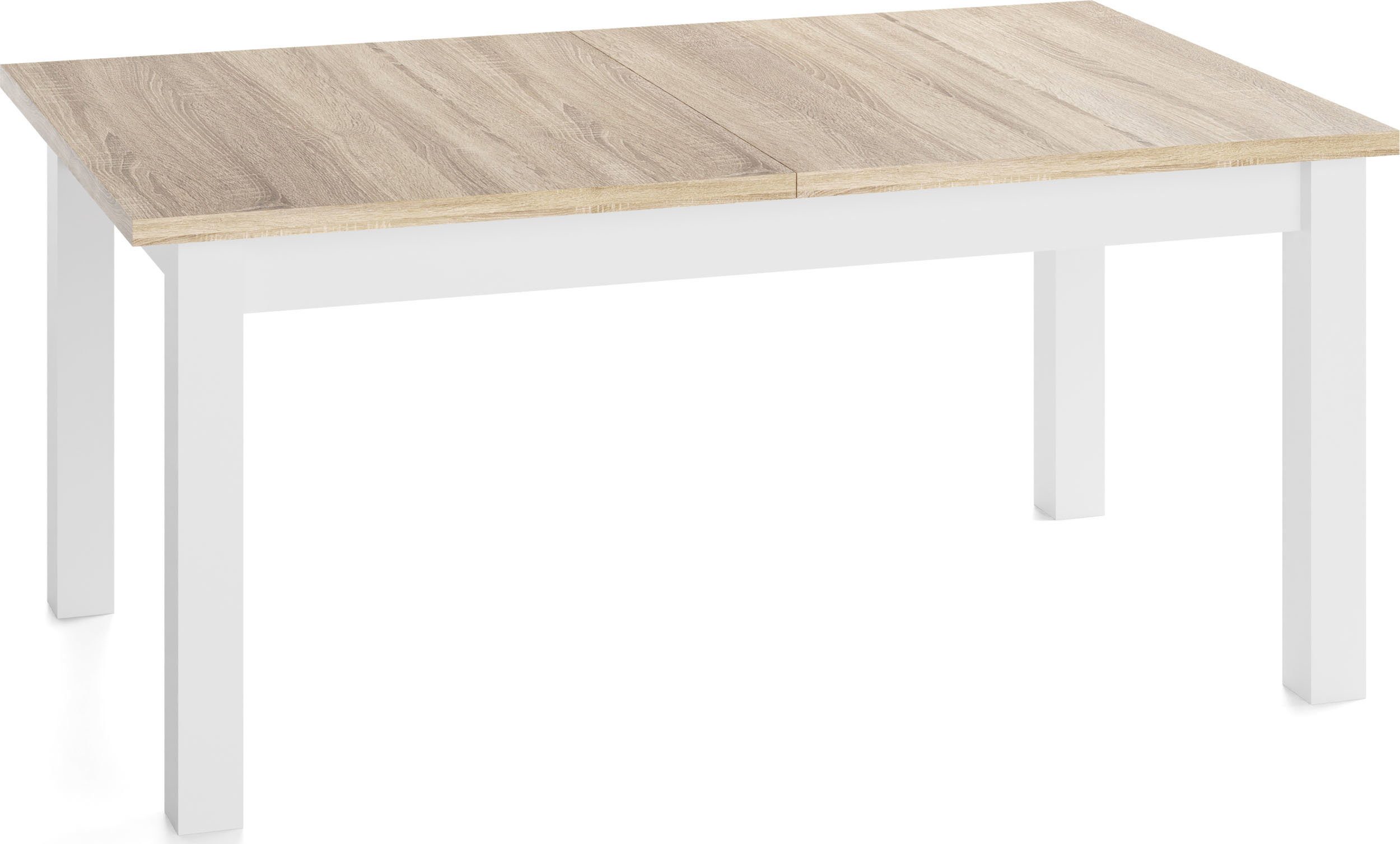 WFL GROUP Esstisch Lindberg ausziehbar verlängerbar rechteckig mit weißen Holzbeinen (MADE IN EU, XXL Groß– 120/140/150/160/200 cm ausziehbar auf 160/180/190/24 – Bild 2 von 5