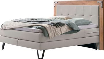 HASENA Boxspringbett Oakland, Boxspringbett, Industrial Look, Kopfteil aus Wildeiche, Used-Look