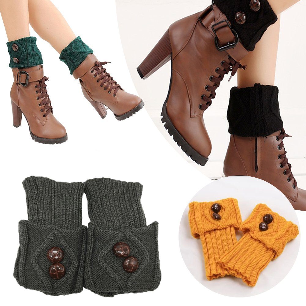 Blusmart Herbst Gestrickte Socken Winter Boot Wolle Abdeckung Frauen Kurze Ingwer Komfortsocken