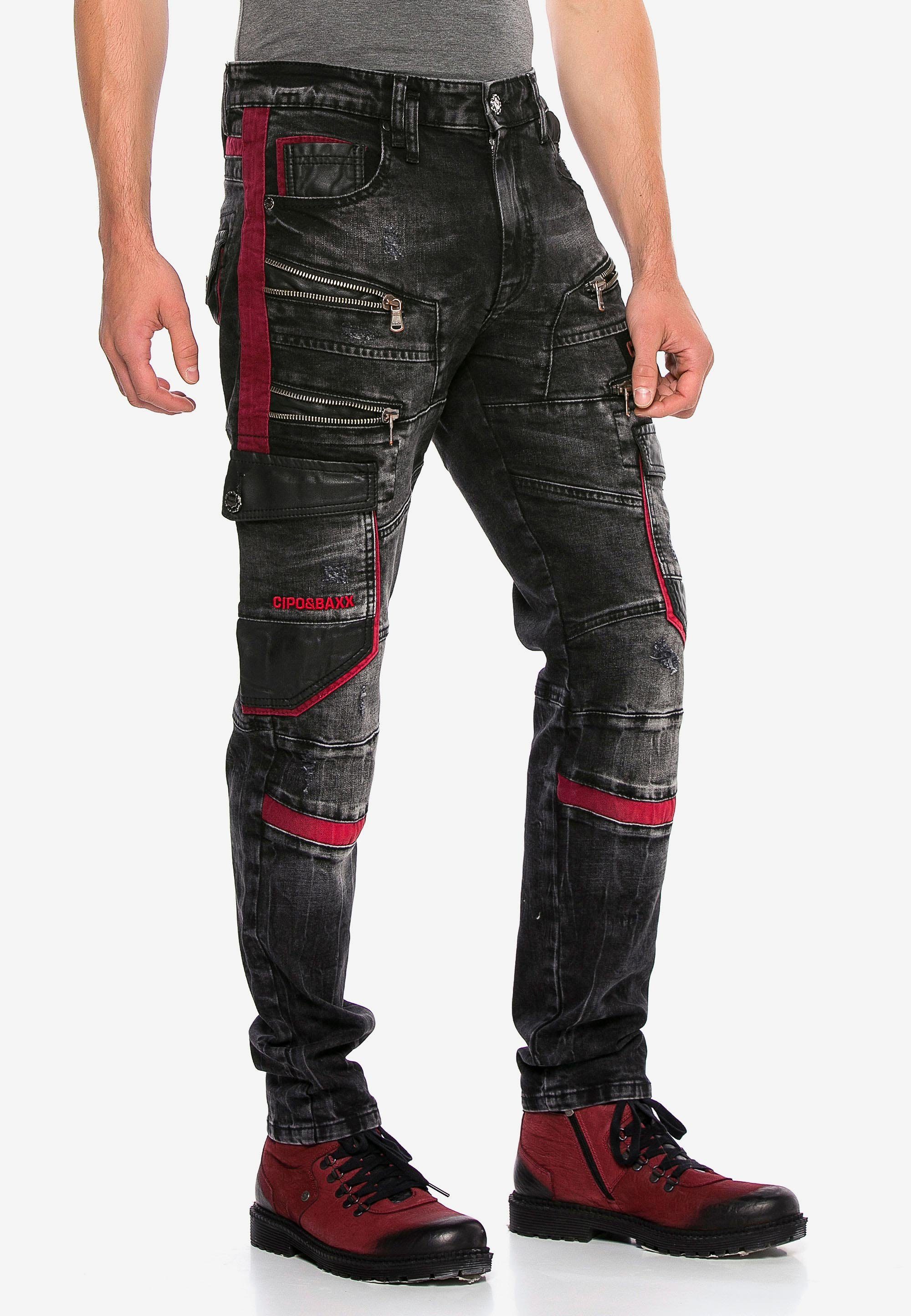 & Cipo Bequeme Jeans mit Elementen Baxx auffälligen