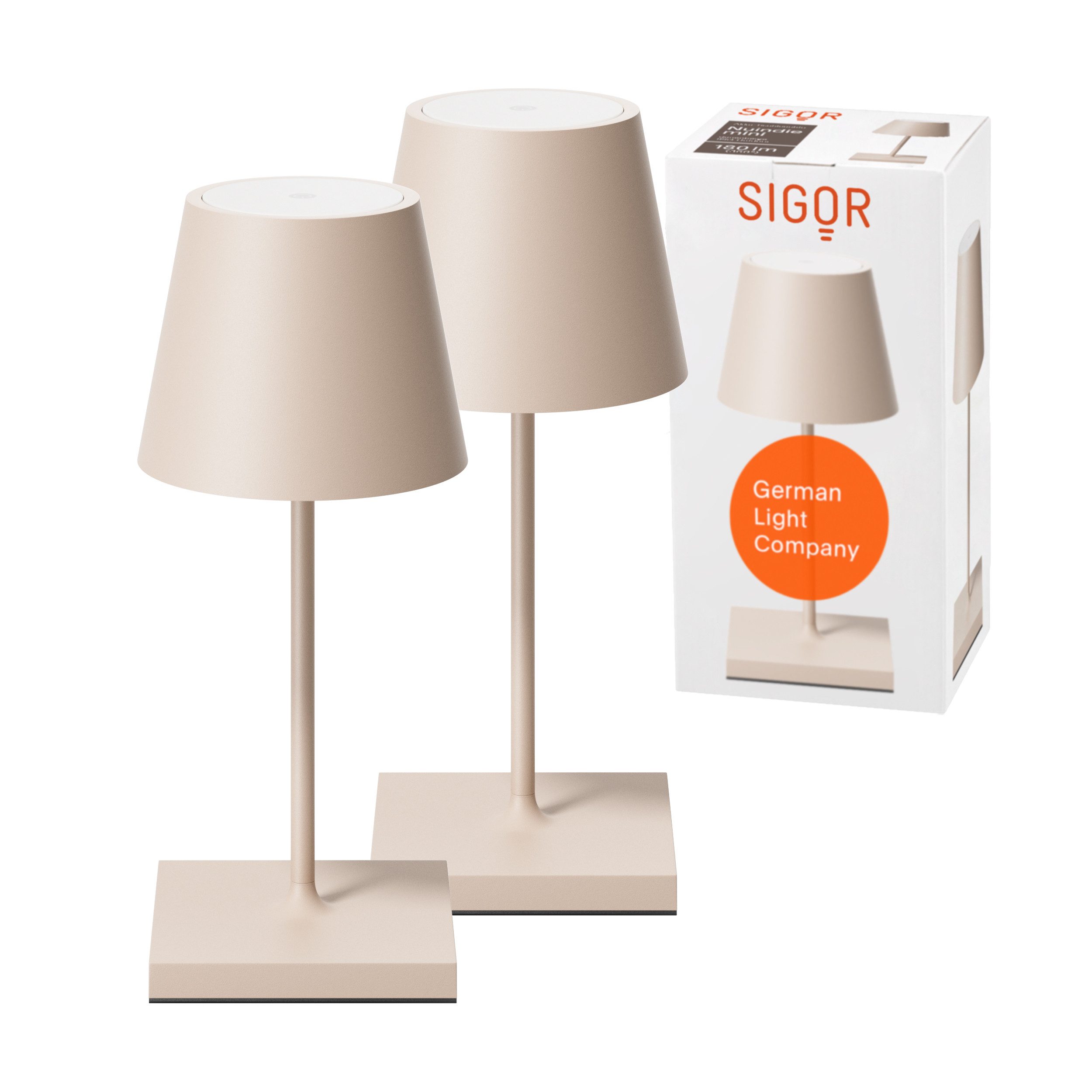 SIGOR LED Tischleuchte, Dimmbar, LED fest integriert, 2.700 + 2.200 K