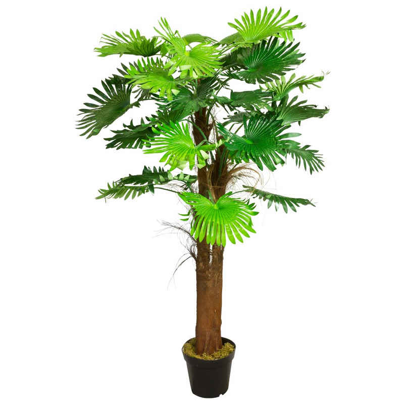 Kunstpalme Palme Palmenbaum Fächerpalme Kunstpflanze Künstliche Pflanze 180 cm, Decovego
