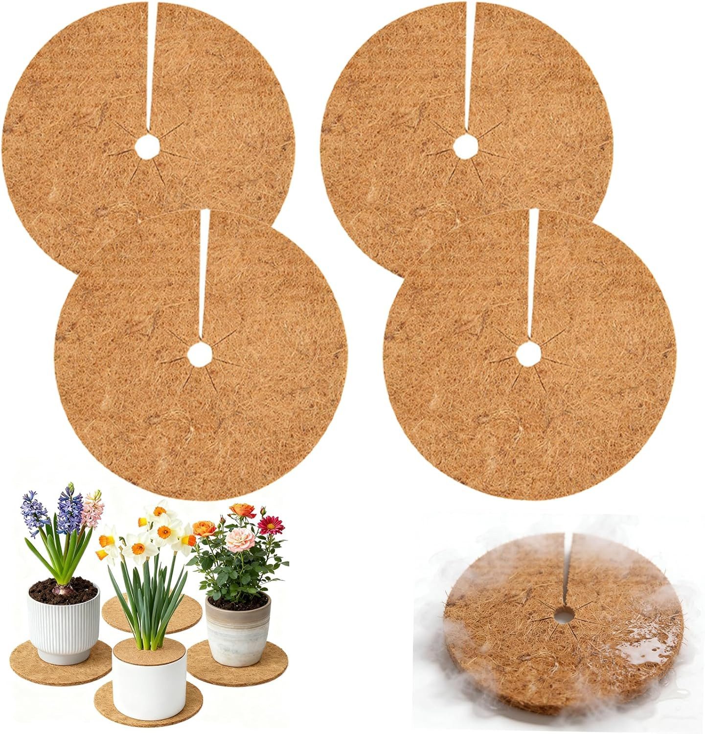 FELIXLEO Kokosmatte 4x Kokosmatte Winterschutz Pflanzen Frost Feuchtigkeit 20cm., (1-St)