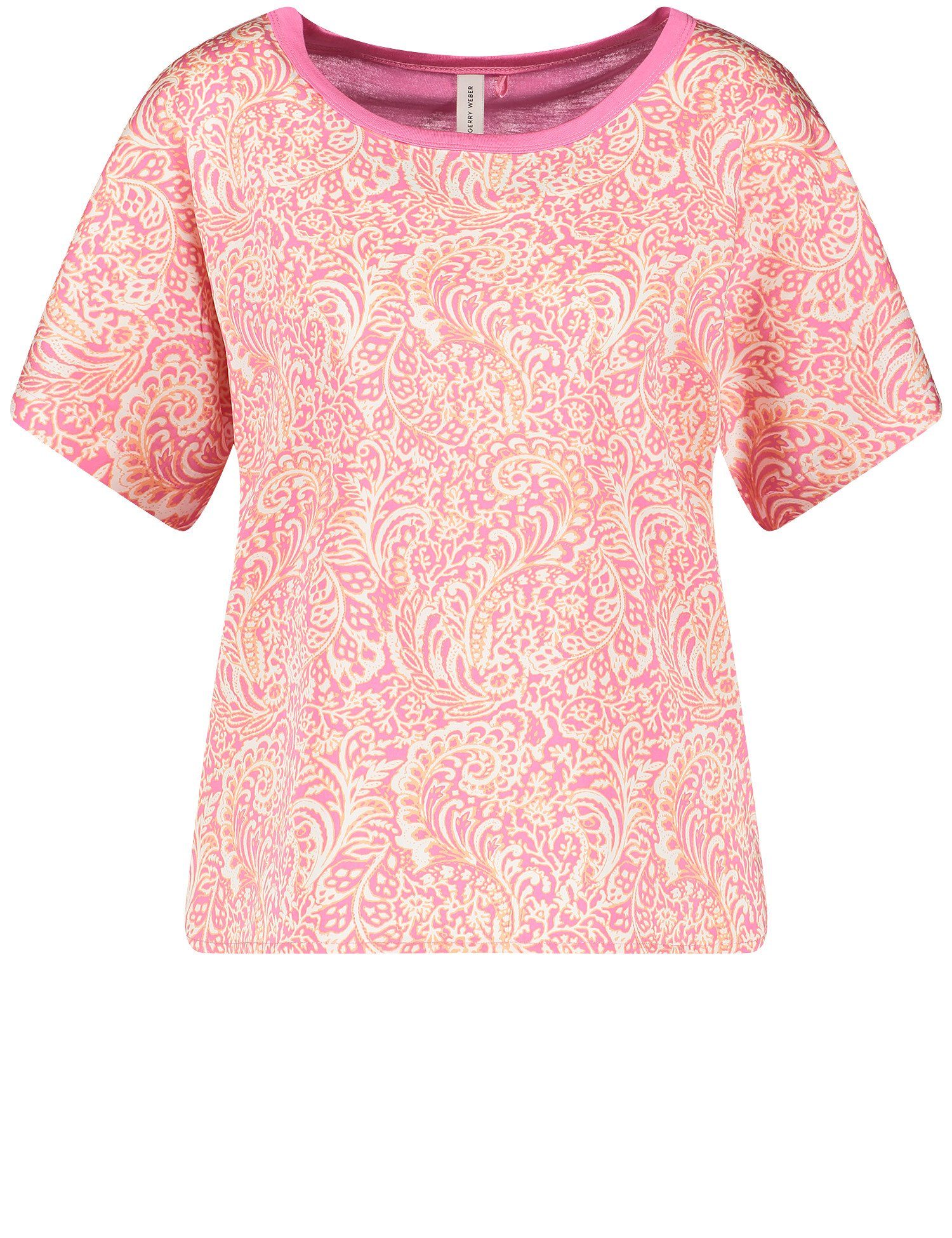 GERRY WEBER Druck Seitenschlitzen Kurzarmshirt Kurzarmshirt Lila/Pink/Rot/Orange mit Gemustertes