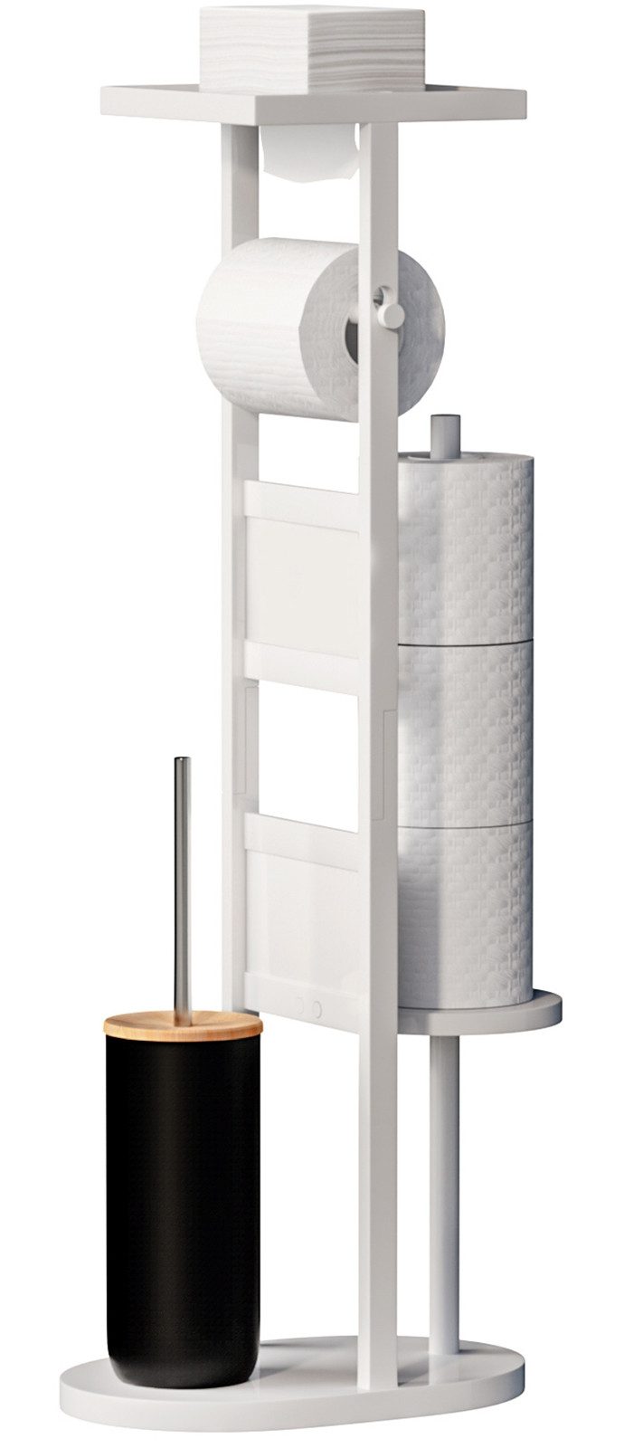 Yorbay WC-Garnitur Toilettenpapierhalter stehend aus Bambus, günstig online kaufen