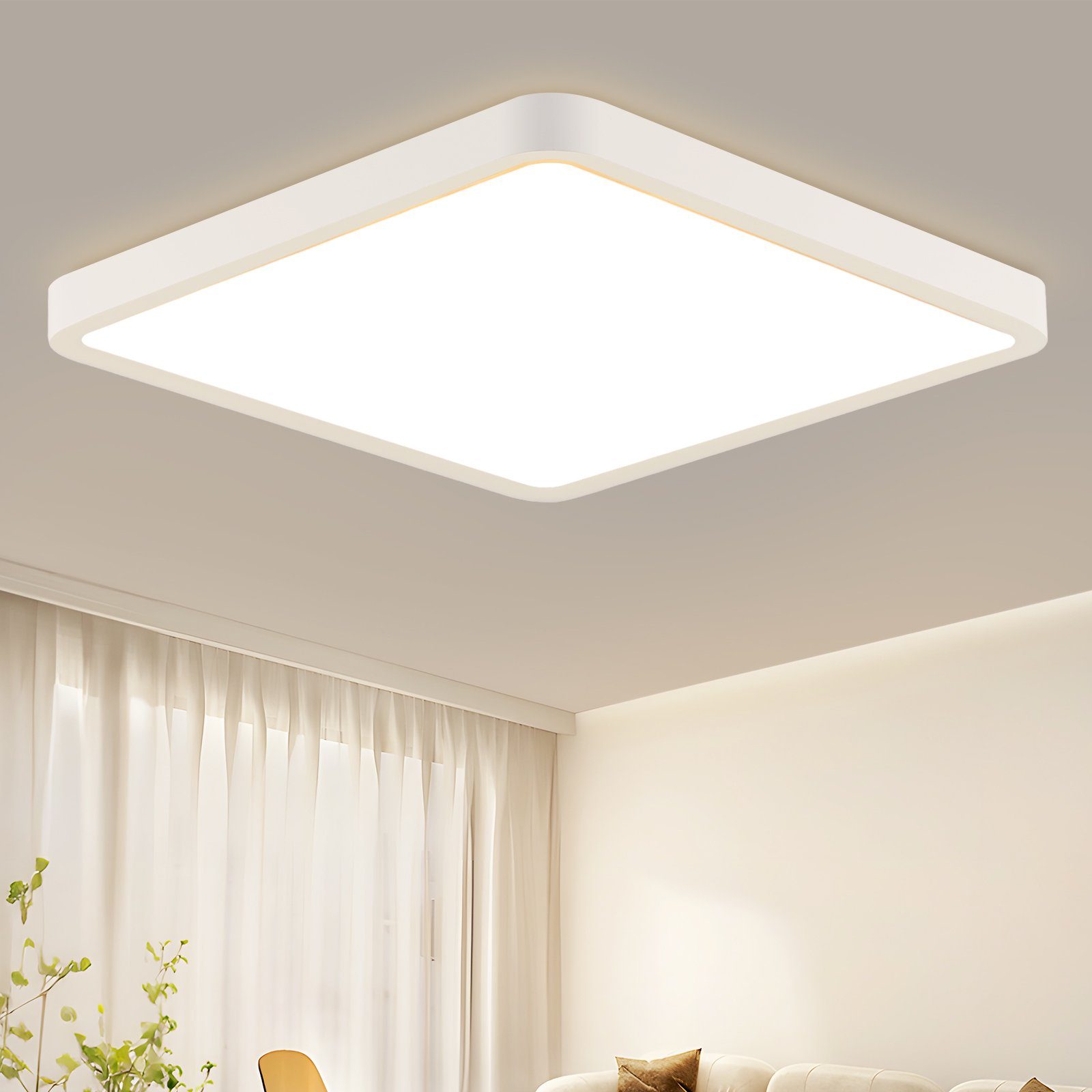 Nettlife LED Deckenleuchte Badezimmer Flach 23cm Deckenbeleuchtung IP44 23 W, Wasserdicht, LED fest integriert, Warmeweiß, für Schlafzimmer Kinderzimmer Flur