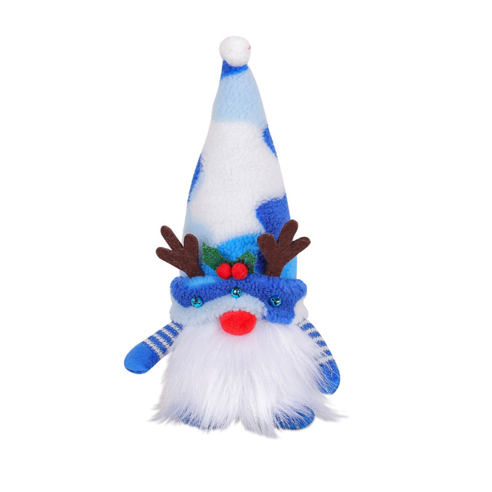 Blusmart Christbaumschmuck Weihnachten Gesichtslose Leuchtende Bequeme Puppe blue Leuchtende