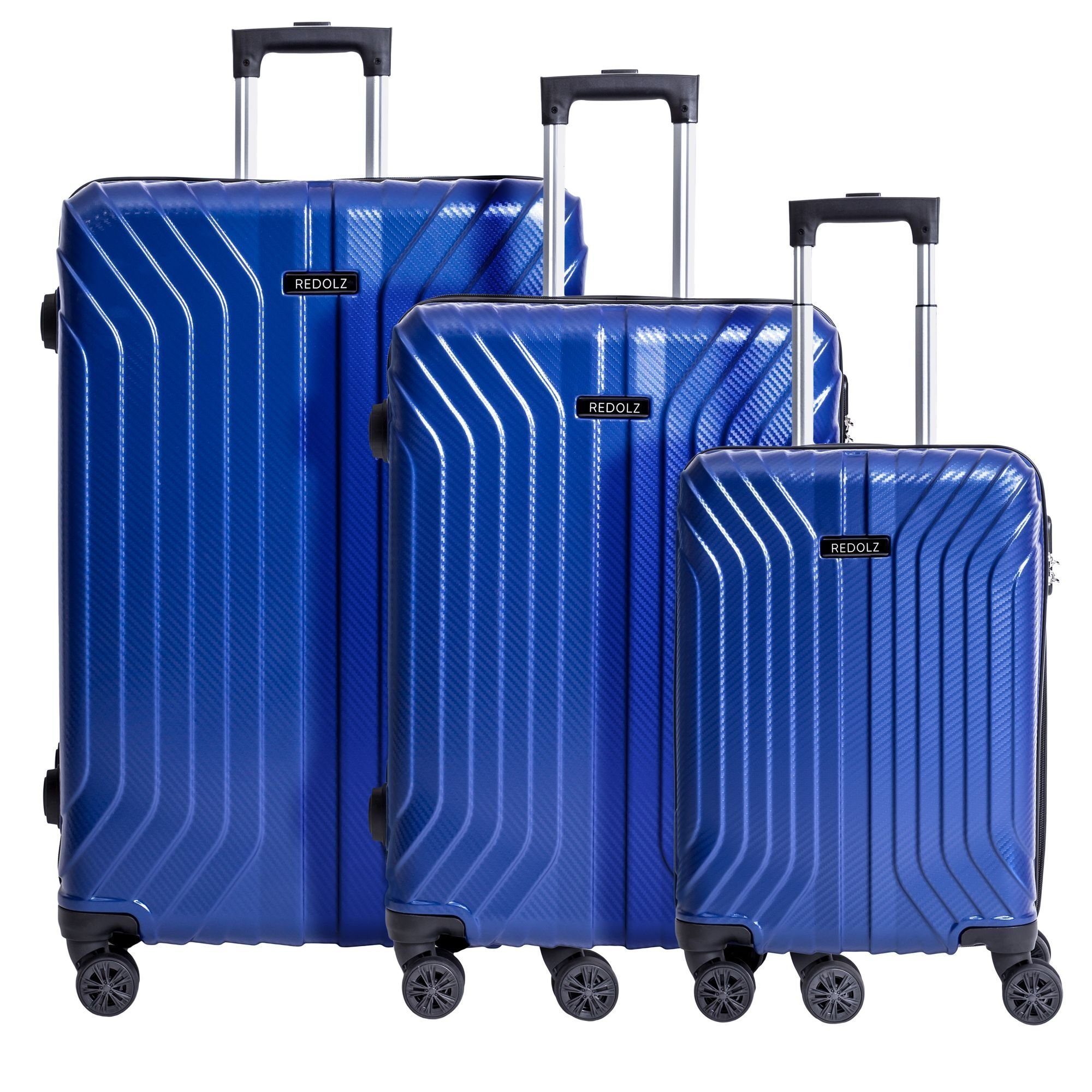 Redolz Trolleyset Essentials 02, 4 Rollen, (3-teilig, 3 tlg), ABS metallic-blue