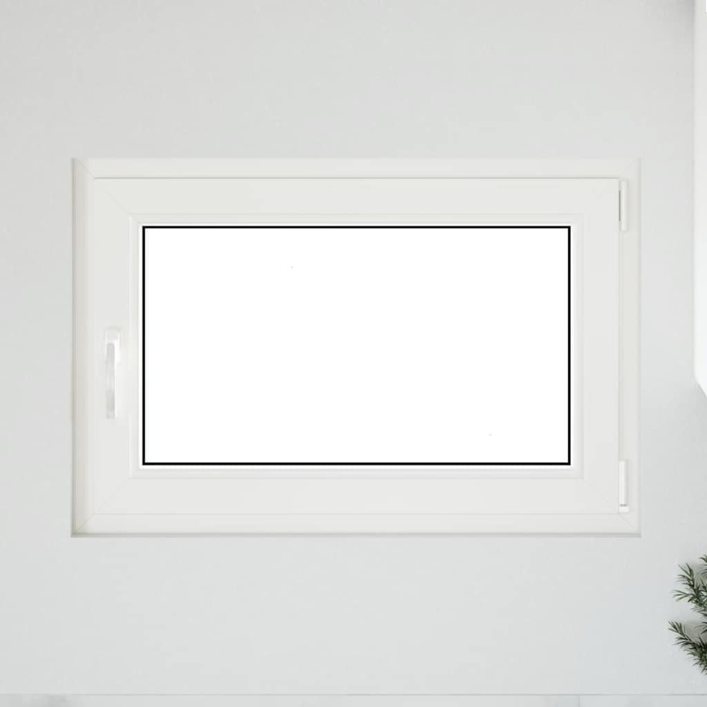 vidaXL Fenster Kellerfenster RISOR Kunststoff Dreh Kipp weiß PVC und Glas