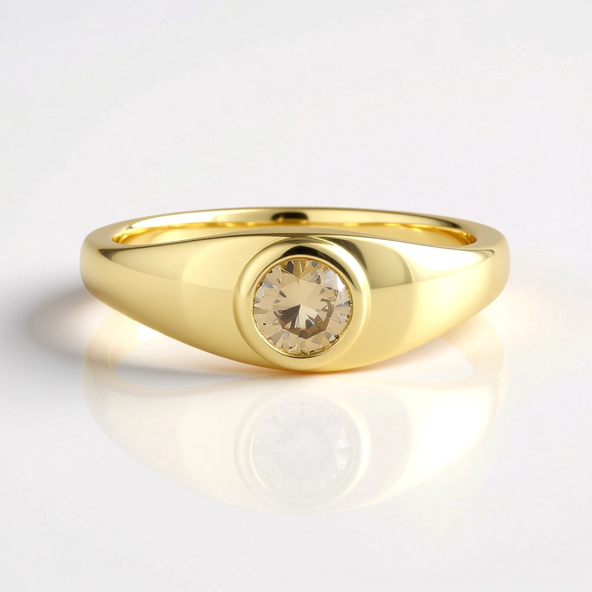 Cavill Diamantring Champagner-Diamant-Goldring, 0,45 ct, 375 Gold (1-tlg)
