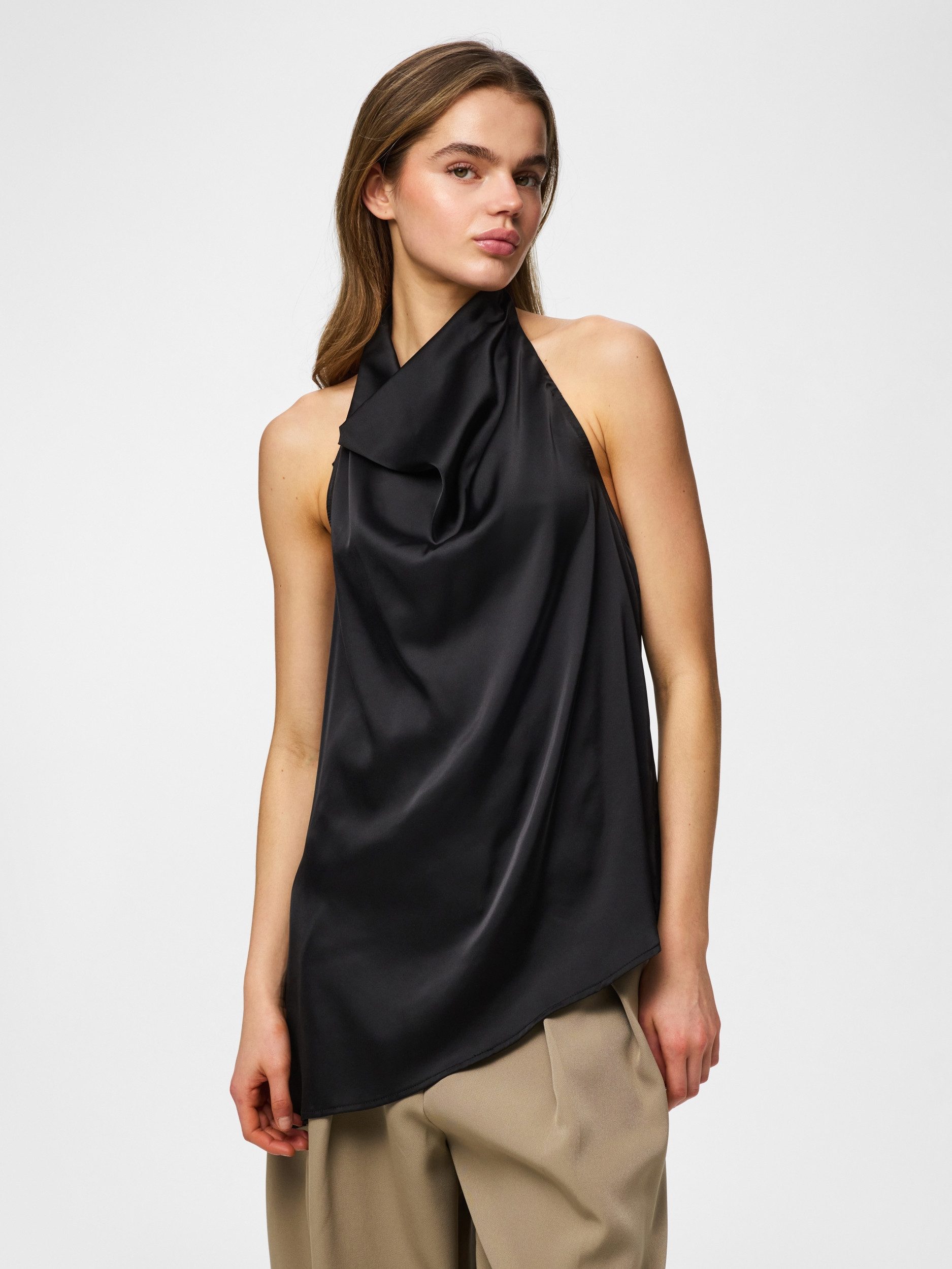 pieces Shirttop PCFESTA HALTERNECK SATINTOP WVN D2D