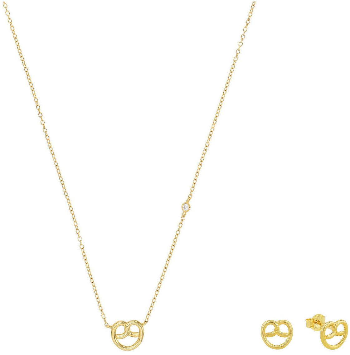 Amor Ohrring und Ketten Set Breze, Volksfest, Trachtenschmuck (Set, 3-tlg), mit Zirkonia (synth)