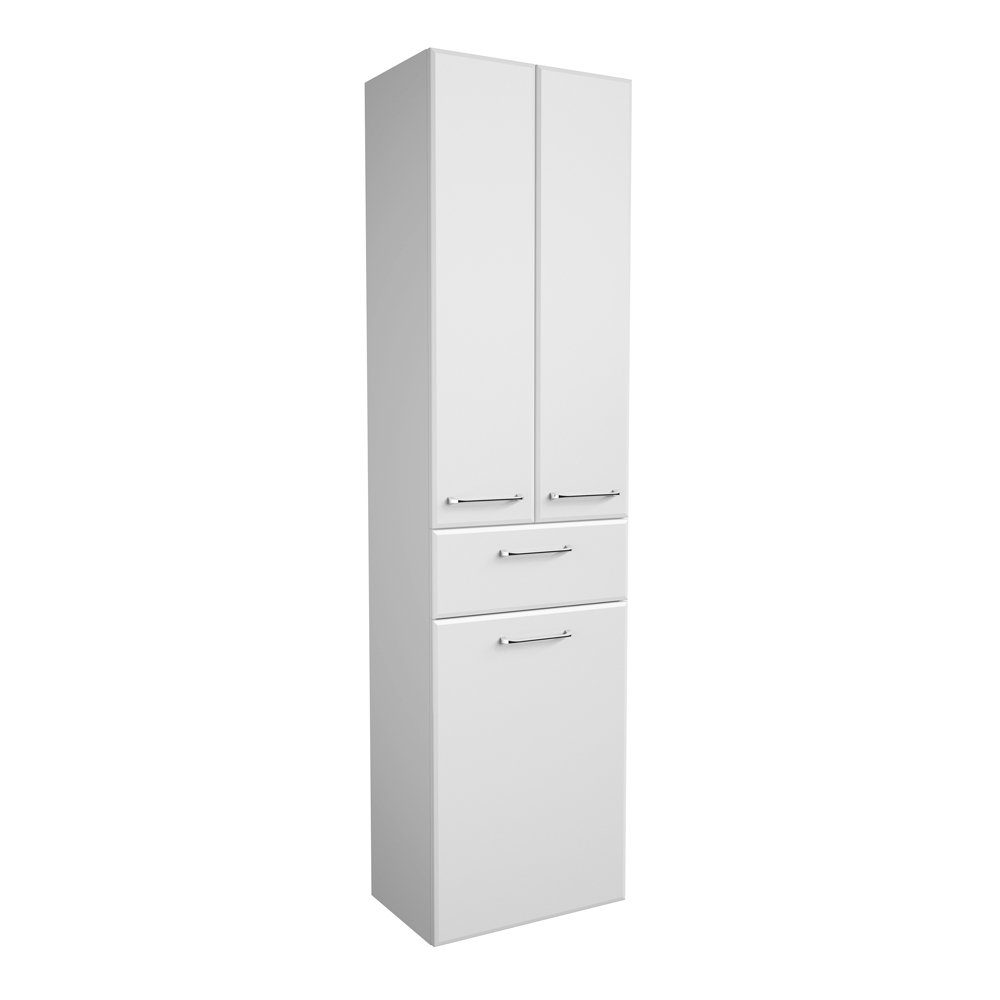 Lomadox Hochschrank QUEBEC-66 mit Wäschekippe in weiß Hochglanz, B/H/T: ca. 50/185,5/33 cm