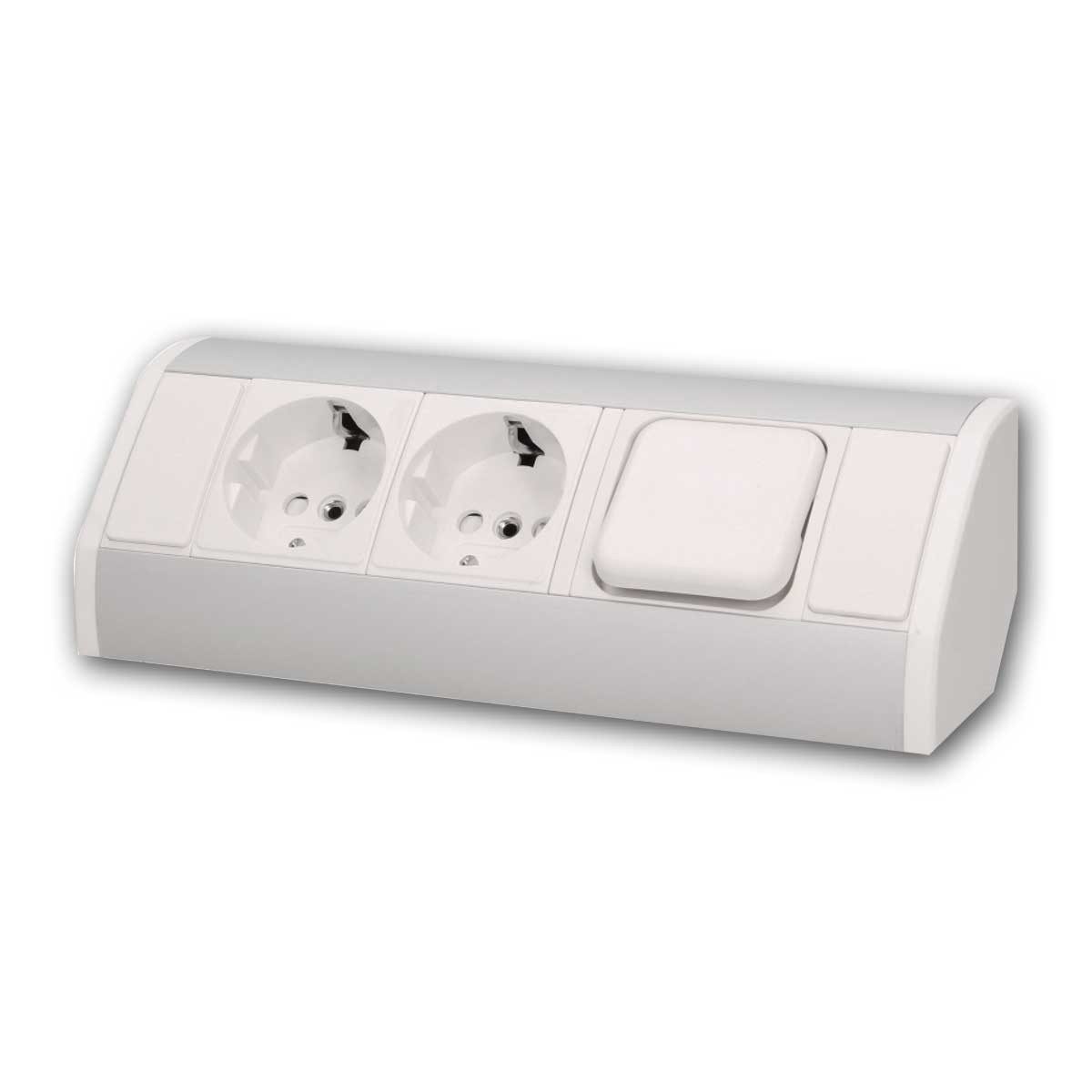 Orno Aufputz-Steckdose Aufbau-Steckdose 2-fach+Schalter ws/si 230V/3680W