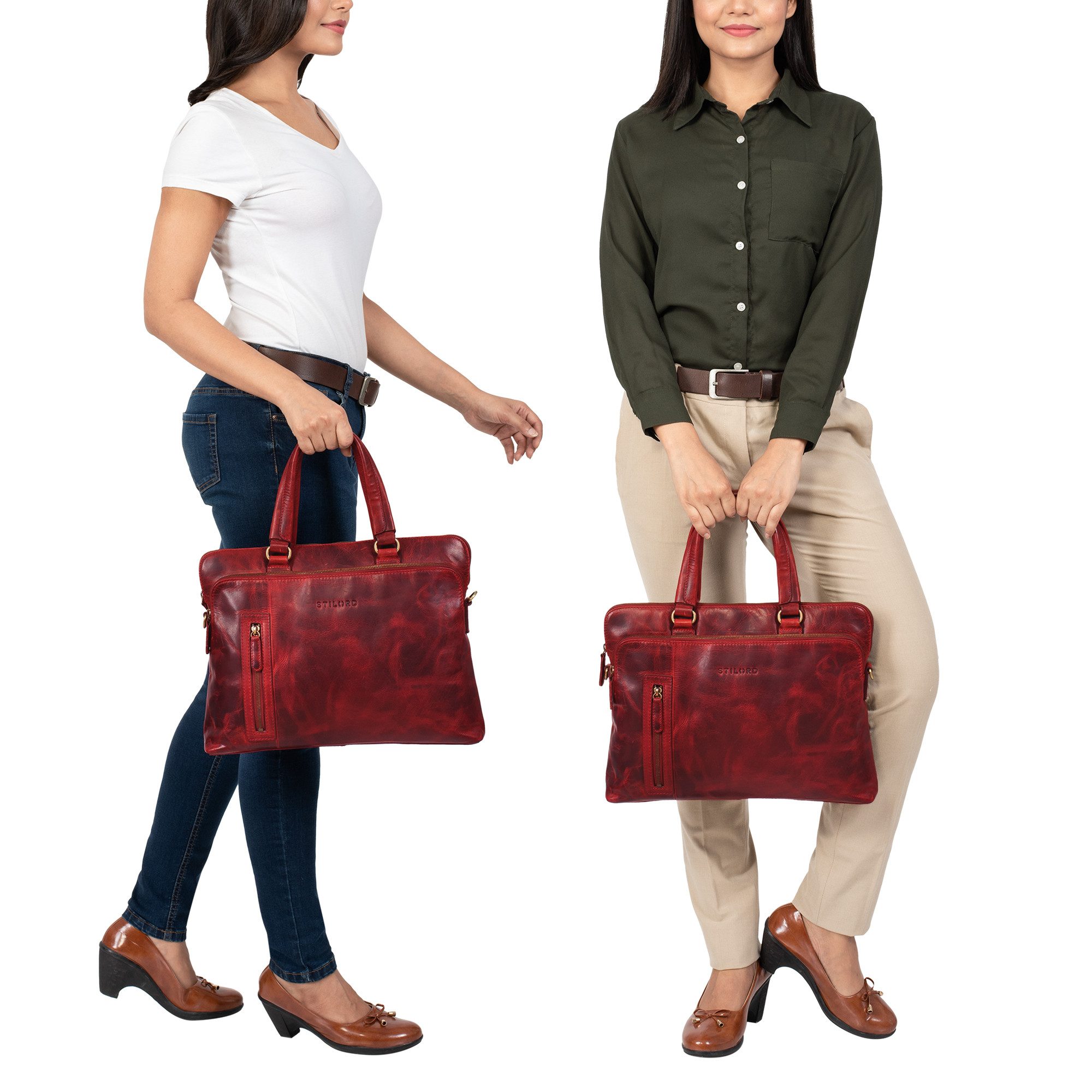 STILORD Handtasche "Lory" Aktentasche Damen Leder