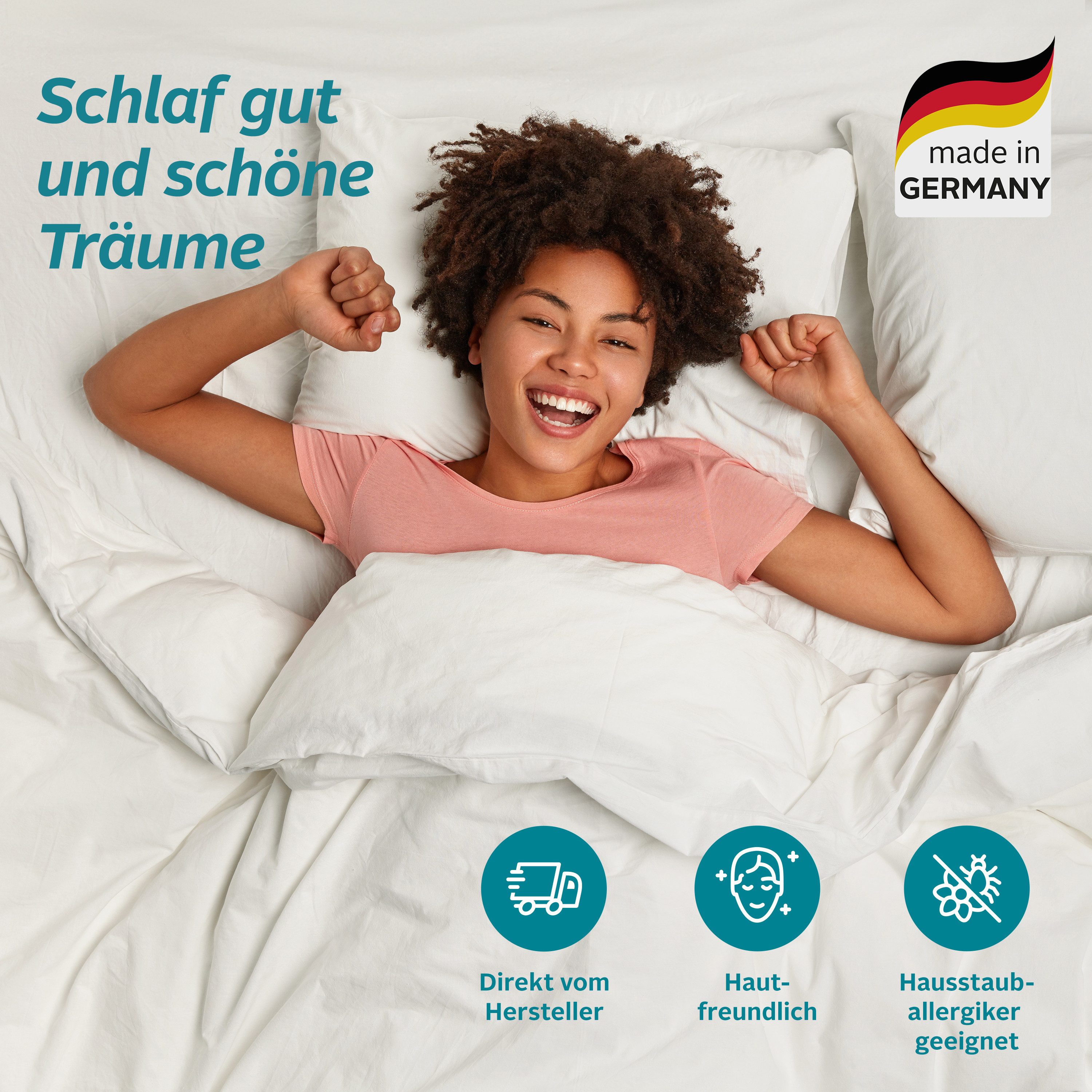 OTTO home Daunenbettdecke Loftet, Bettdecke 135x200, 155x220 cm und weitere Größen, Füllung: 90% Daunen, 10% Federn, Bezug: 100% Baumwolle, Bettdecken, Sommer,  – Bild 4 von 5