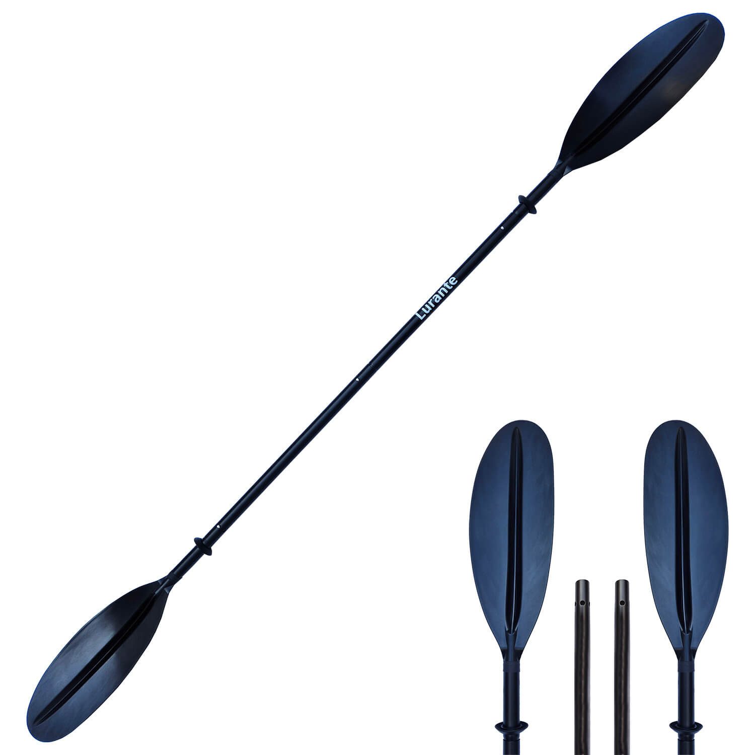 Lurante Lurante Doppelpaddel 220cm für Kajak SUP Kanu Alu 4-teilig Schwarz Kajakpaddel