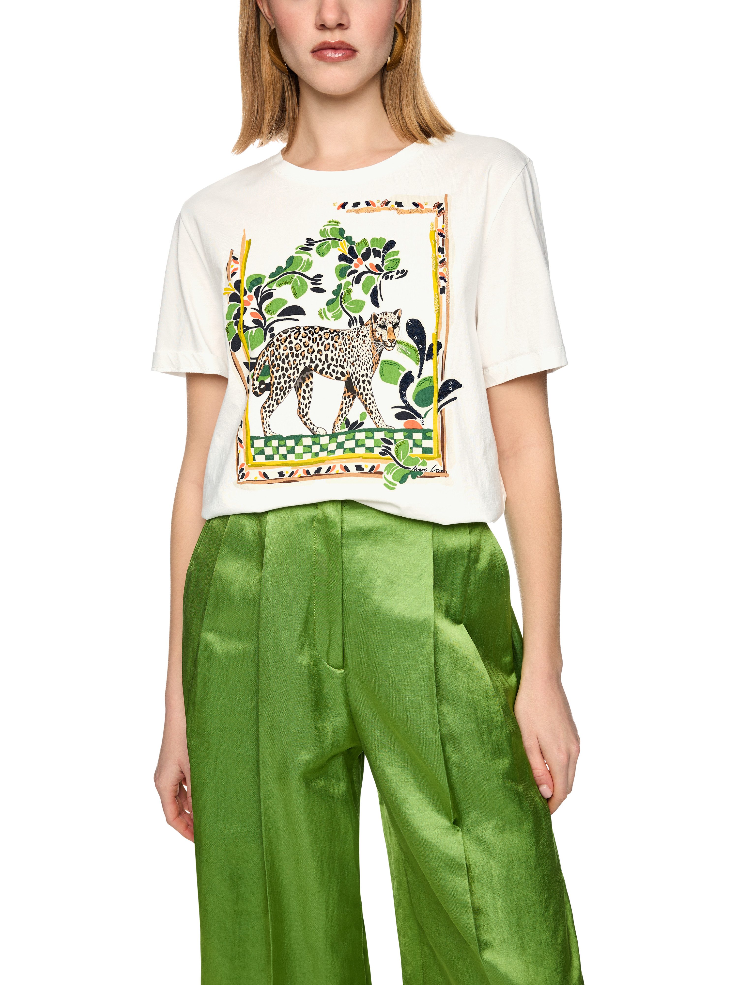 Marc Cain T-Shirt Leo's Oasis Premium Damenmode mit Leo-Motiv günstig online kaufen