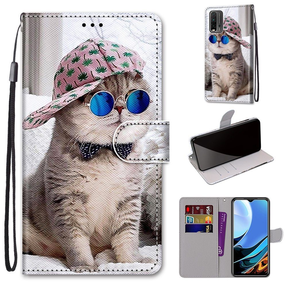 Wigento Handyhülle Für Xiaomi Redmi 9 Power / Note 9 4G Kunstleder Handy Tasche Book Motiv 2 Schutz Hülle Case Cover Etui Neu