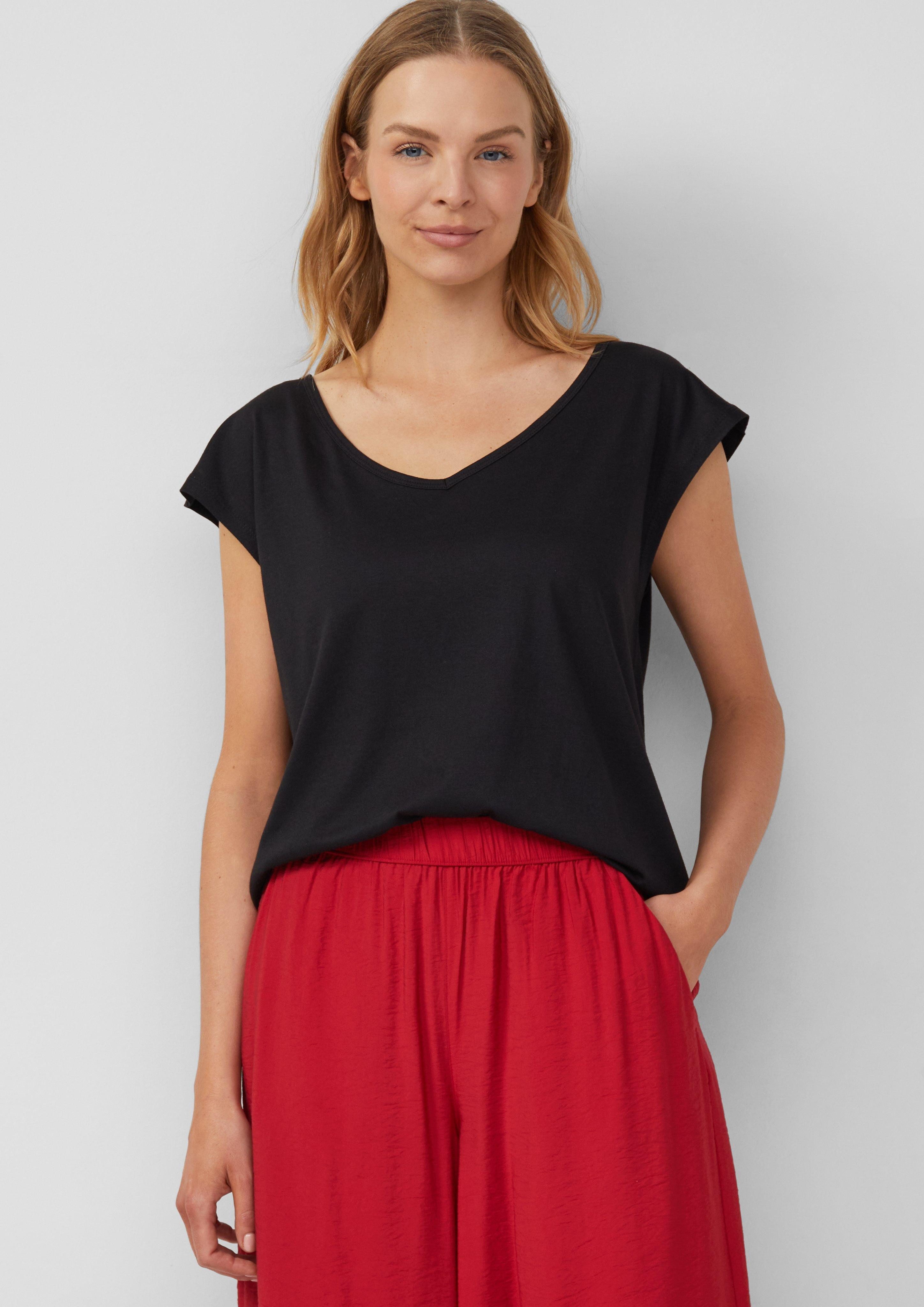 s.Oliver Shirttop Ärmelloses Relaxed-Fit-Shirt mit Cut-out günstig online kaufen