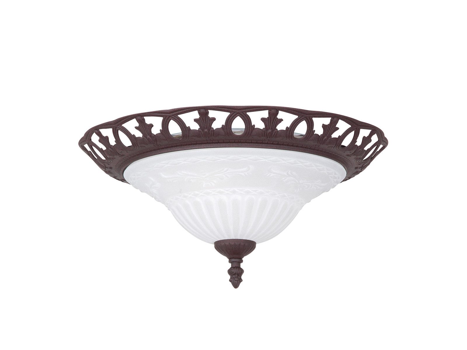 TRIO Leuchten LED Deckenleuchte mit Glasschirm inkl. E27 LED Ø 38cm, dimmbar, LED wechselbar, Warmweiß, große Landhaus-Stil Deckenlampe, rustikale Flurlampe inkl. E27 LEDs
