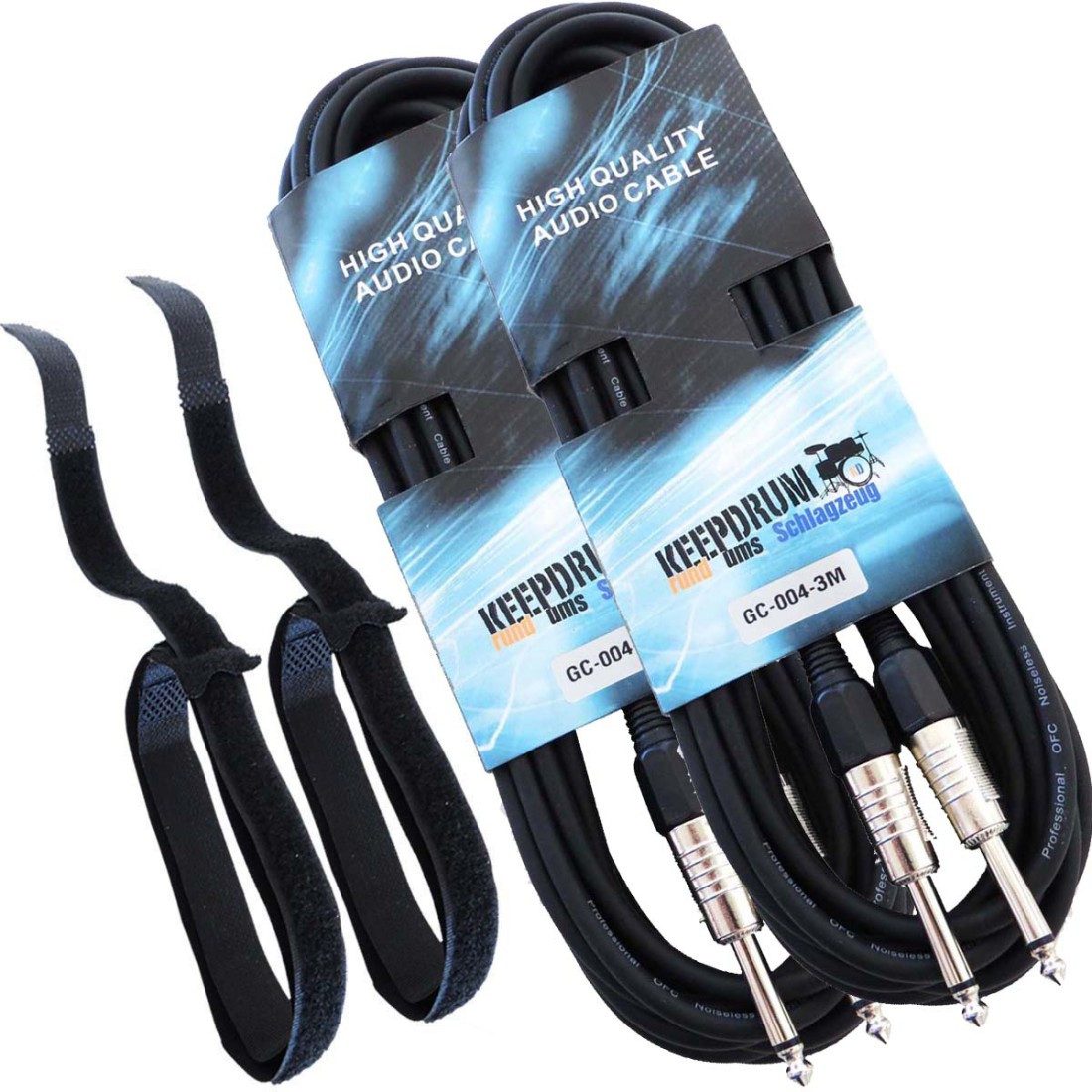 keepdrum keepdrum GC-004 3m Gitarrenkabel Klinke 6,3mm 2 Stück Инструментальный кабель, 6,35-mm-Klinke, (300 cm), 2 x Gitarrenkabel
