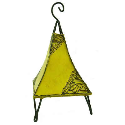 SIMANDRA Stehlampe marokkanische Lederlampe Pyramide Orient 35-38 cm, ohne Leuchtmittel