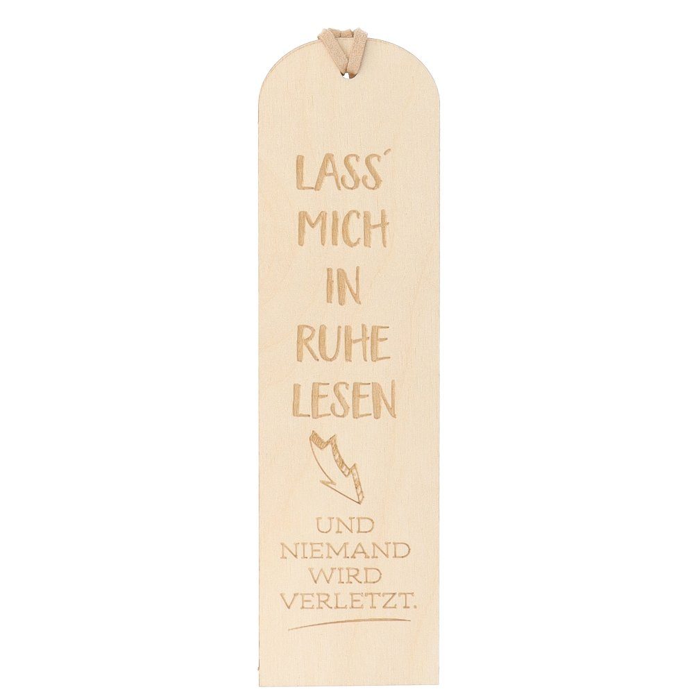 Spruchreif® Lesezeichen Lesezeichen aus Holz mit Gravur und Lederband, Hölzernes Lesezeichen