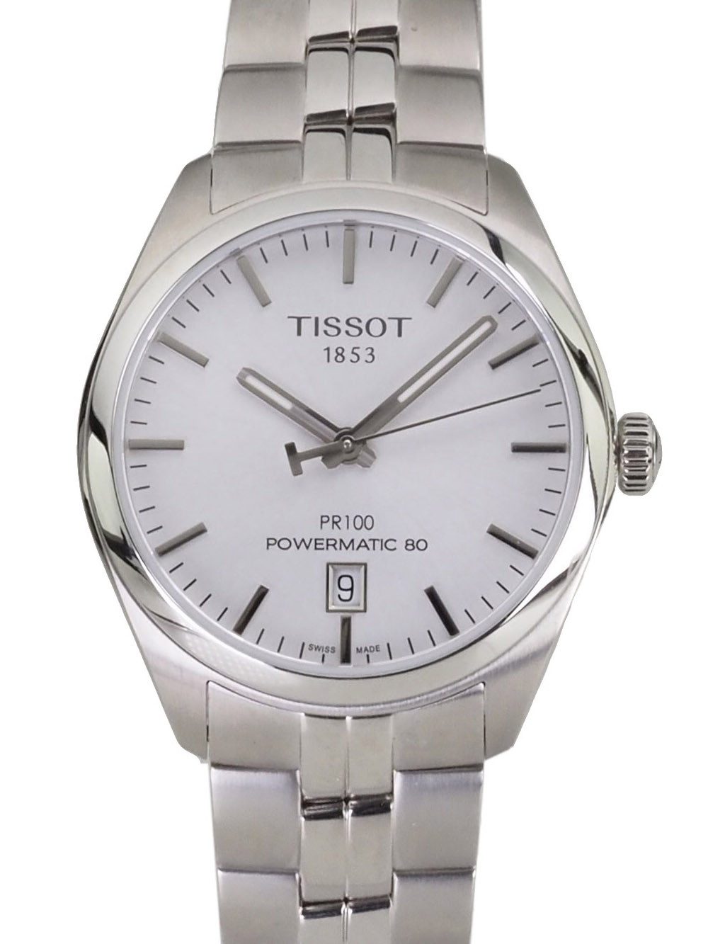 Tissot Automatikuhr schweizer Herren Uhr 39 mm Ø T1014071103100 PR100 Powermatic 80, Saphirglas, Glasboden, bis 80 Std Gangreserve
