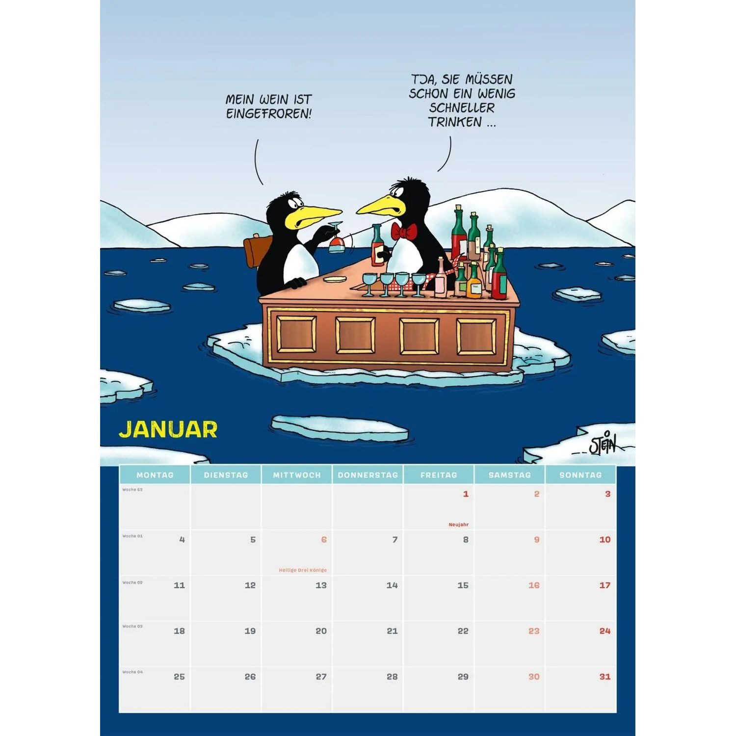 Lappan Verlag Wandkalender Uli Stein Tierische Zeiten 2027: Monatskalender für die Wand – Bild 4 von 5