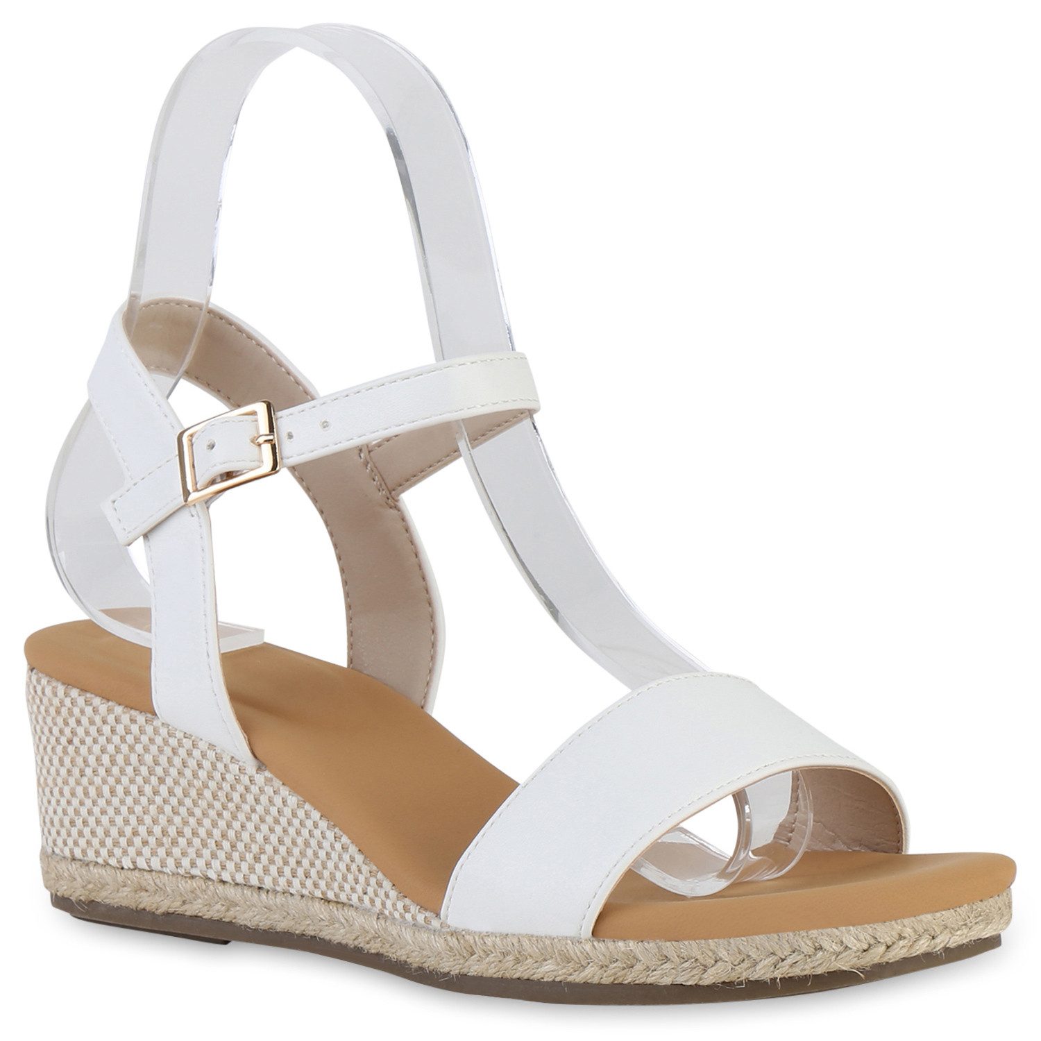 VAN HILL 841128 Keilsandalette Damen Keilsandaletten Сандалеты Bast Freizeit Sommer