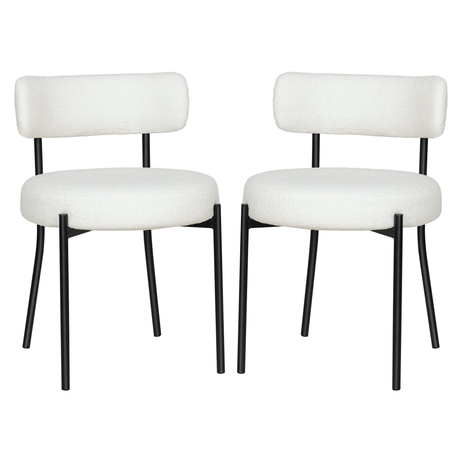 Puluomis Esszimmerstuhl (2/ 4/6er Set Bouclé mit Rückenlehnen, Polsterstühl günstig online kaufen