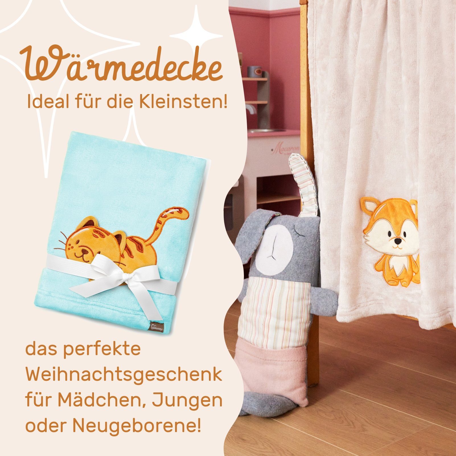 Wohndecke Warme Kuscheldecke Babydecke Blanket Baby Geschenk BE20-168, Be Mammy